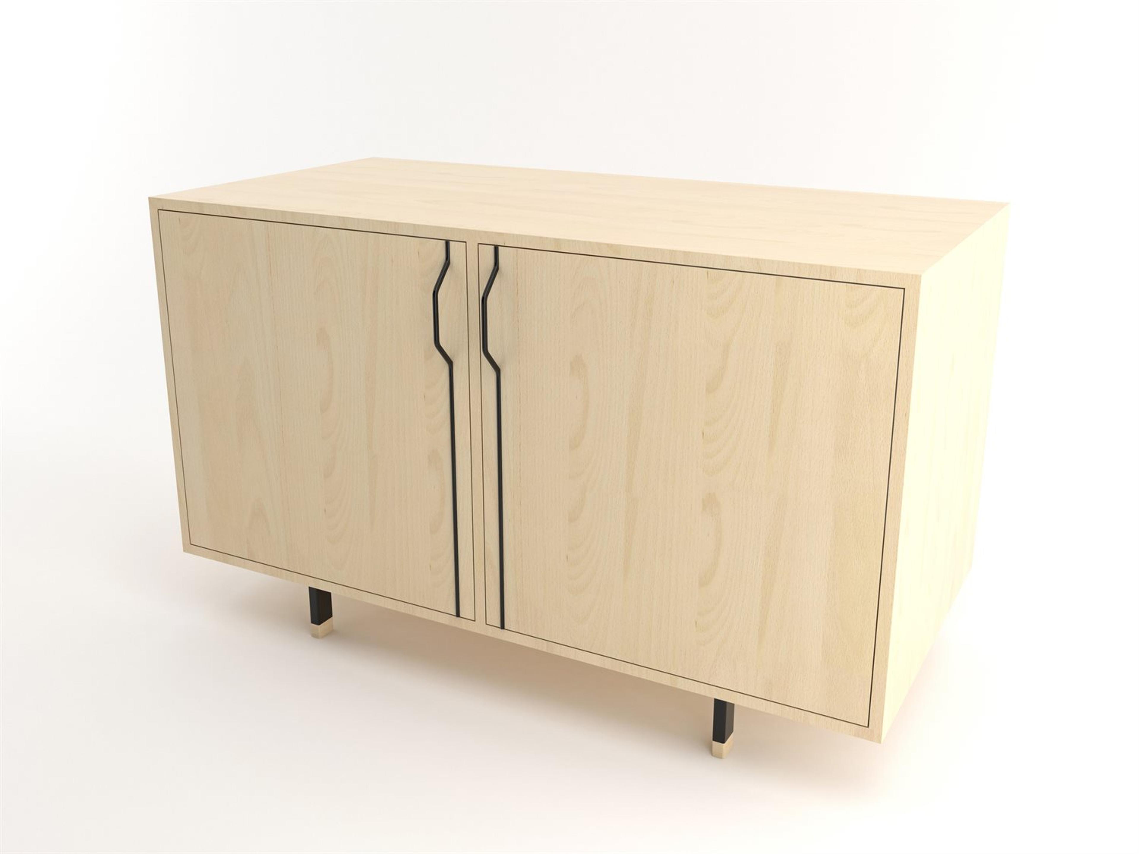 Tronk Design Chapman Storage Collection 47" Maple Wood Black Sideboard