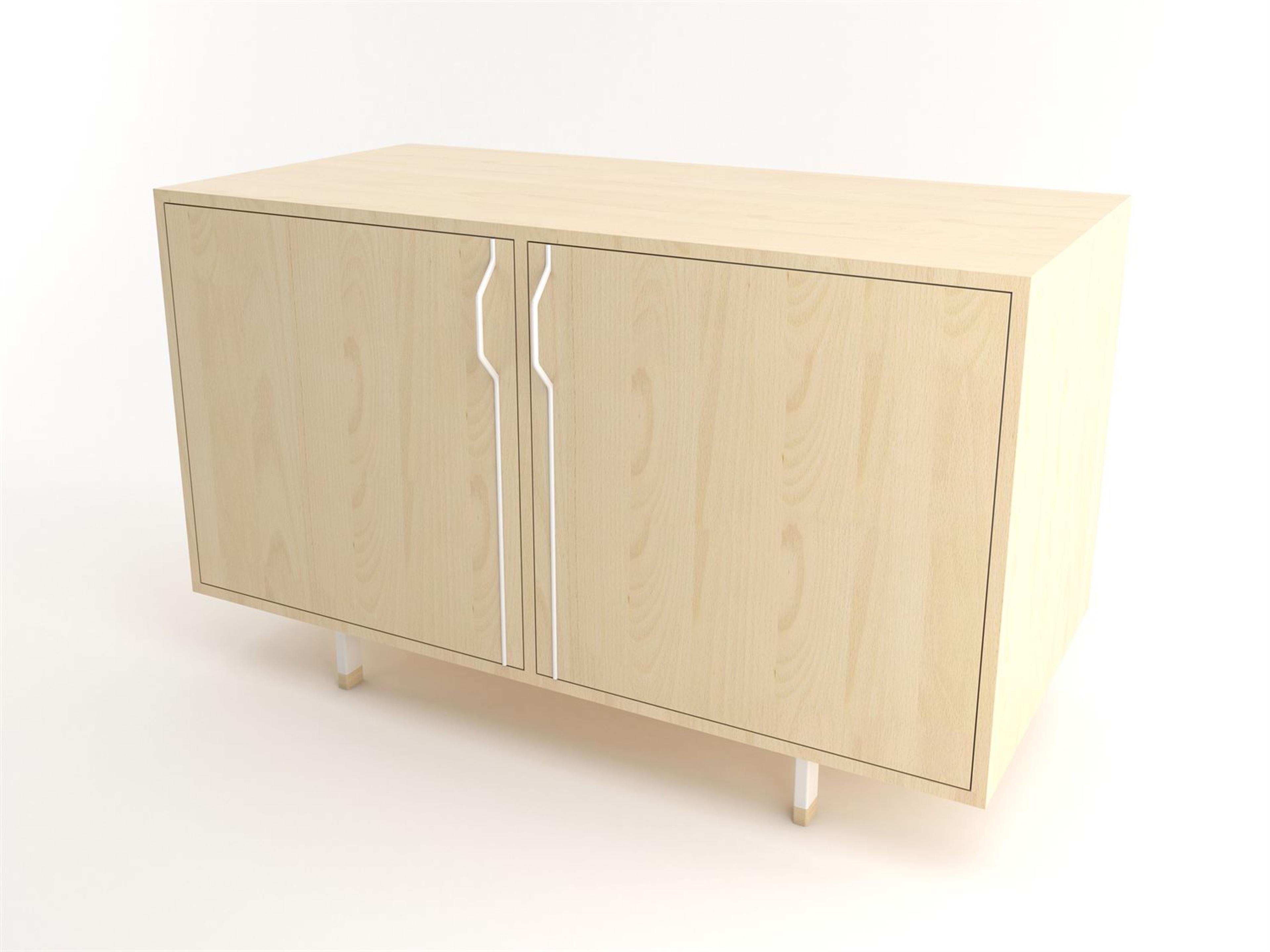 Tronk Design Chapman Storage Collection 47" Maple Wood White Sideboard