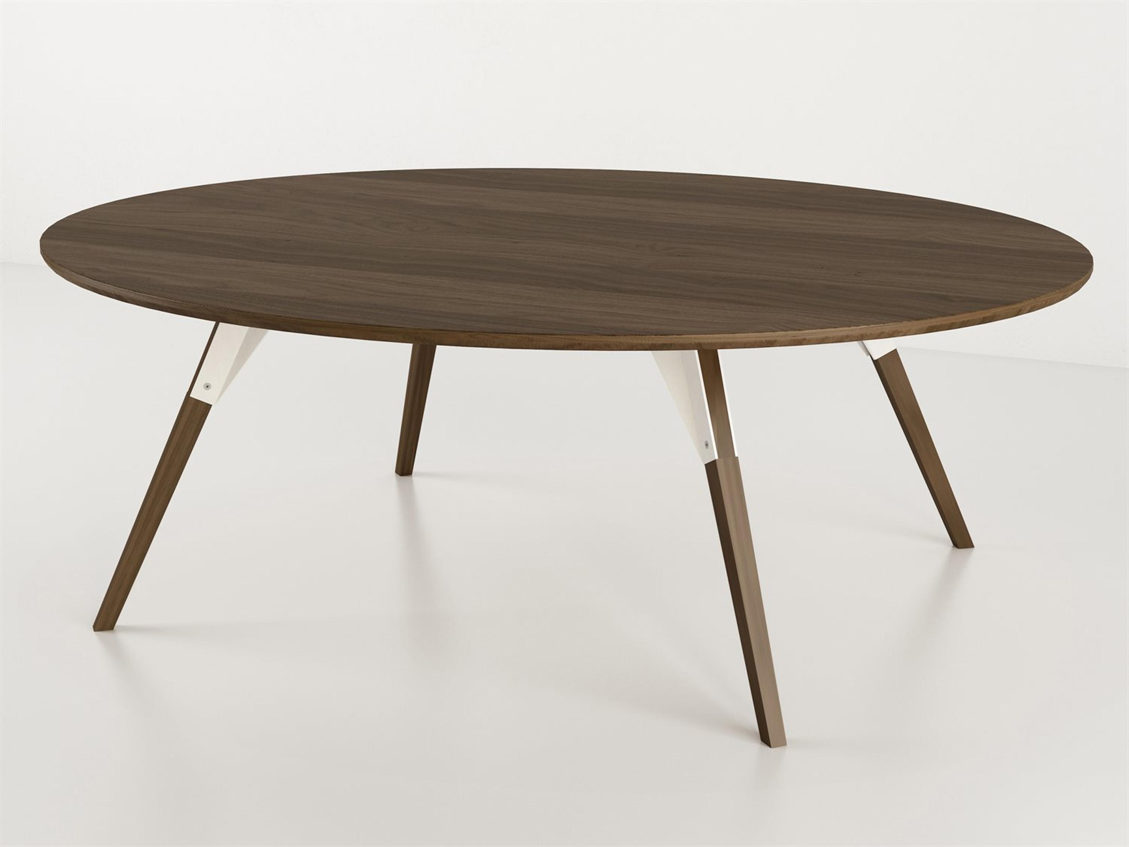 Tronk Design Clarke Collection Oval Wood White Coffee Table