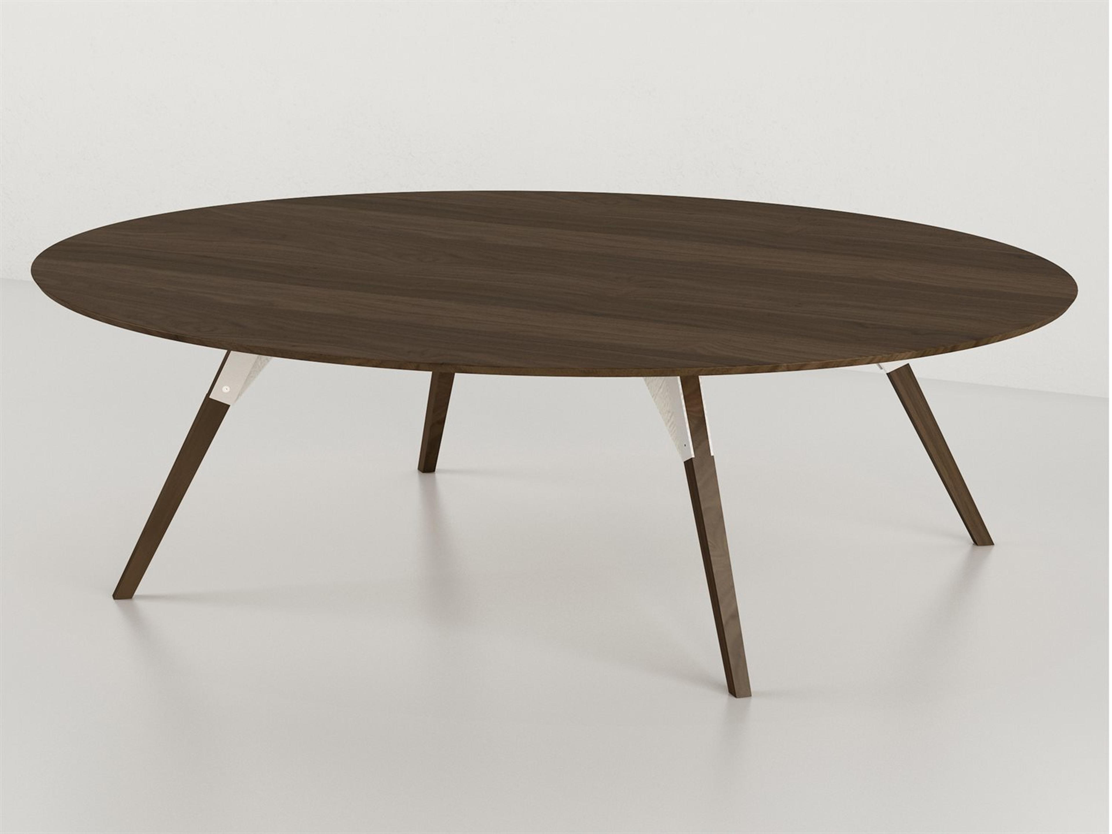 Tronk Design Clarke Collection Oval Wood White Coffee Table