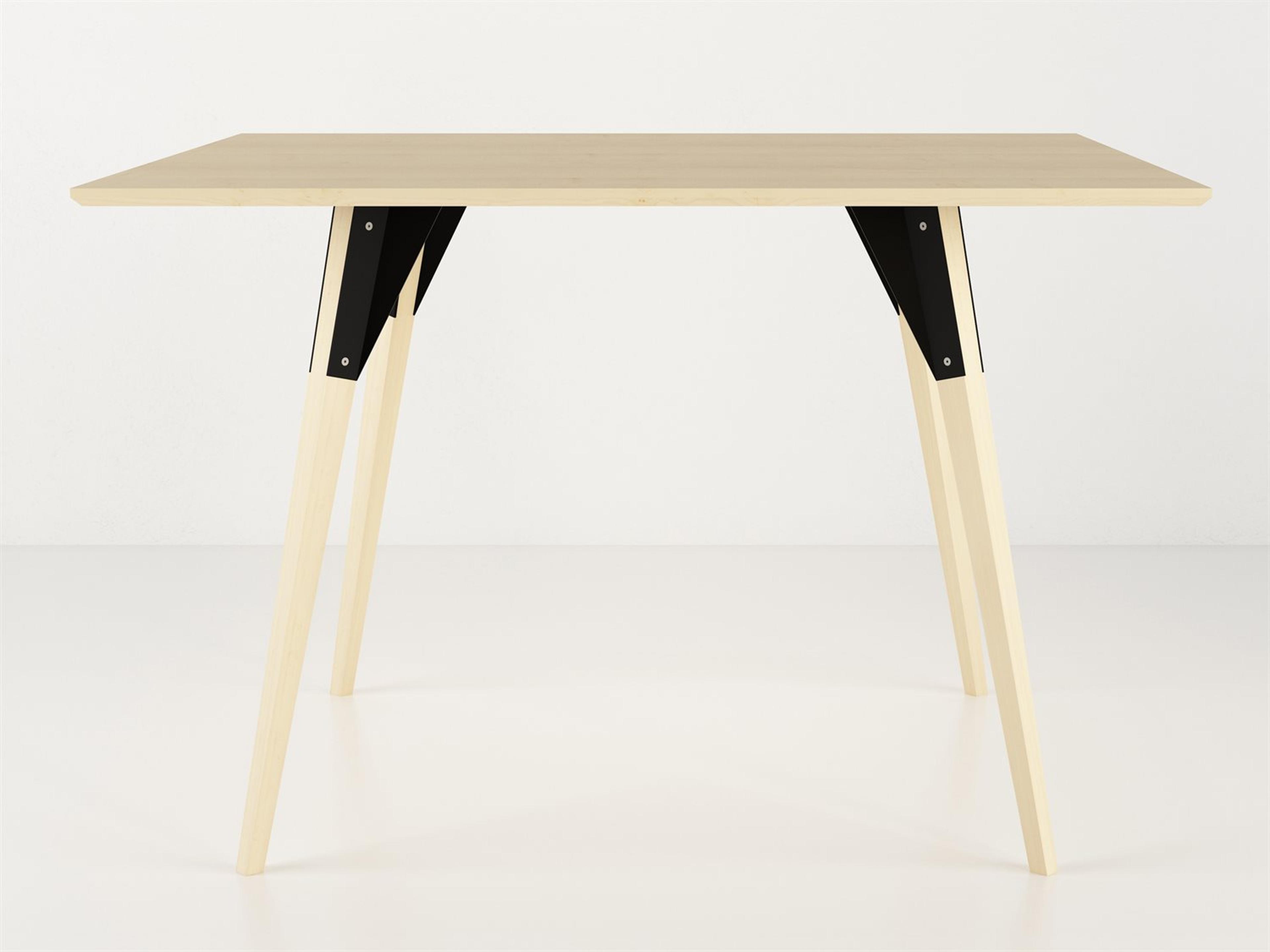 Tronk Design Clarke Collection Rectangular Wood Black Dining Table