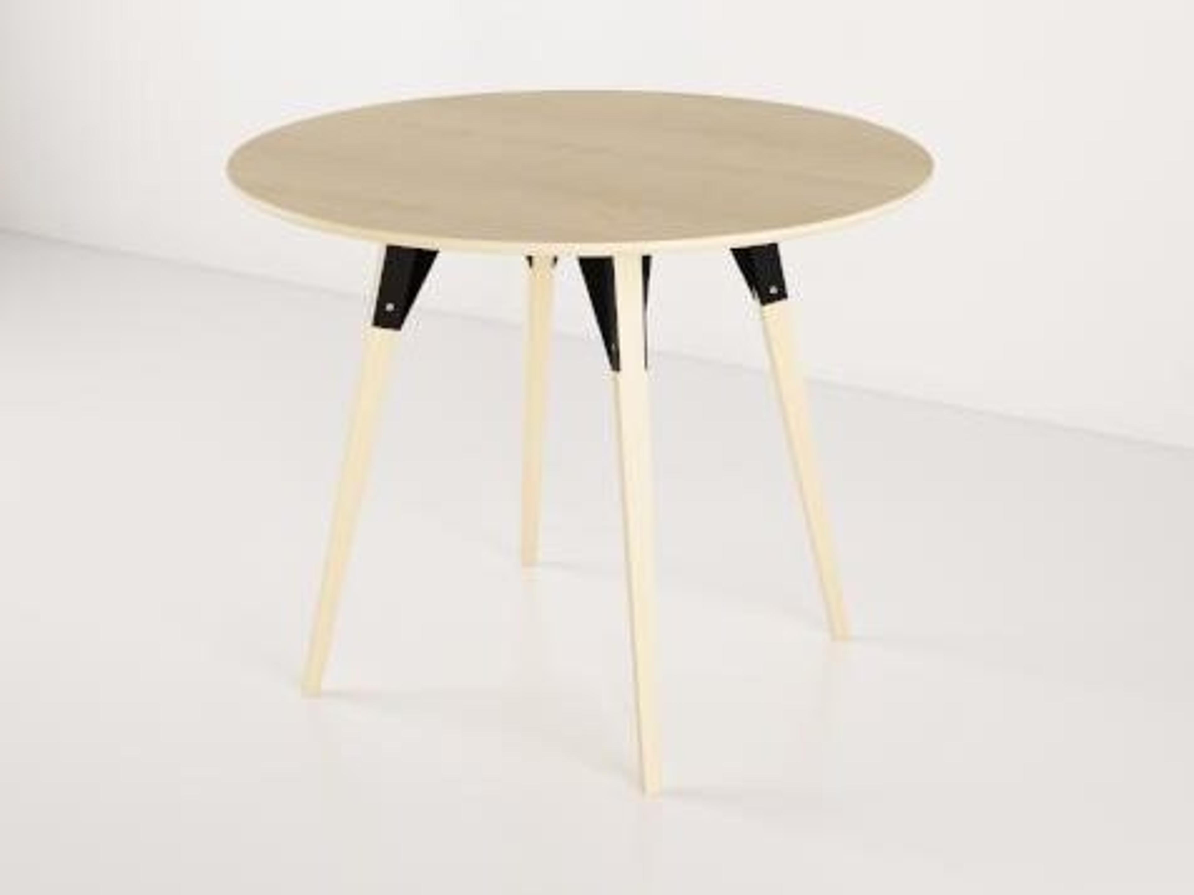Tronk Design Clarke Collection Round Wood Black Dining Table