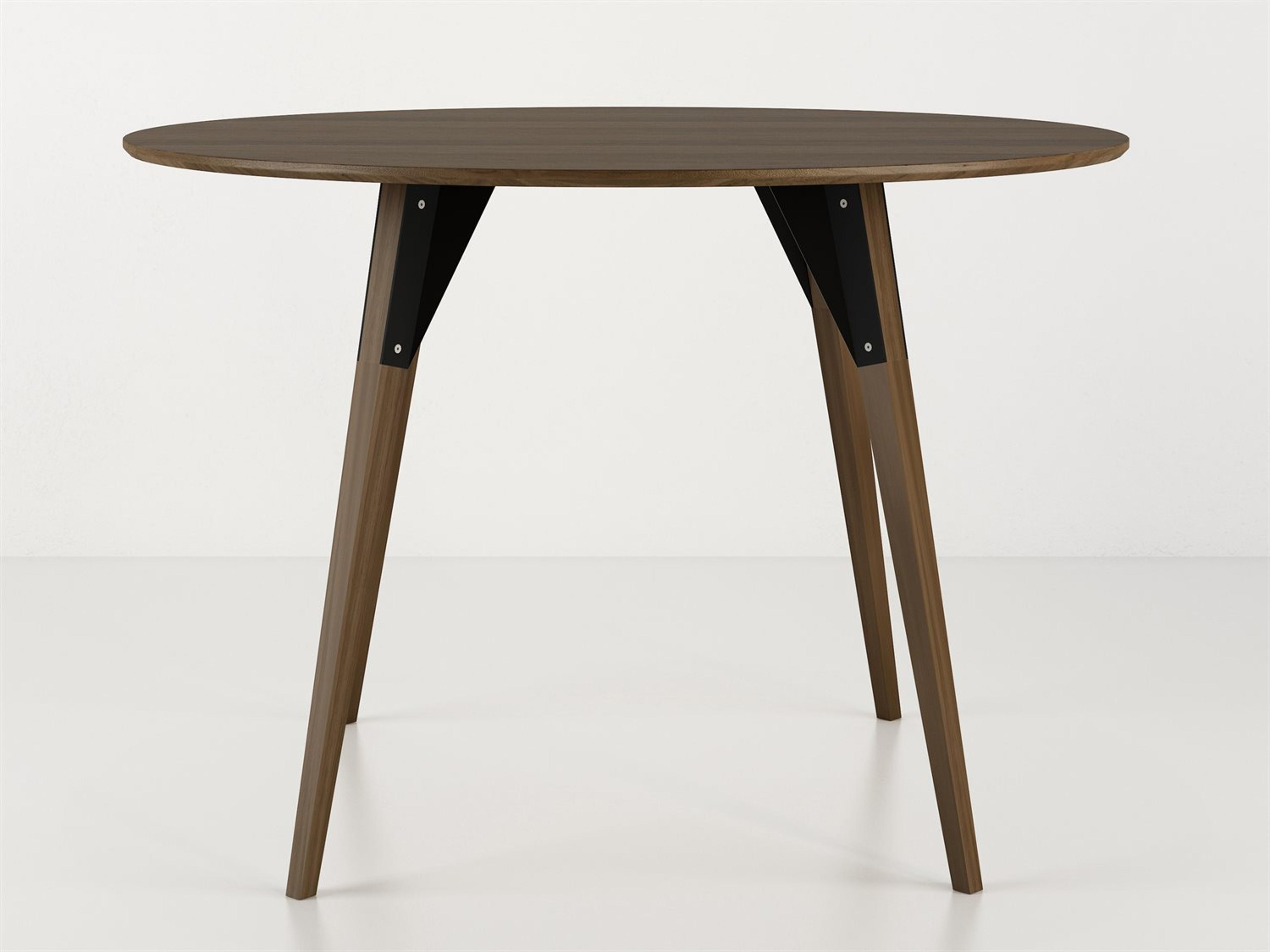 Tronk Design Clarke Collection Round Wood Black Dining Table