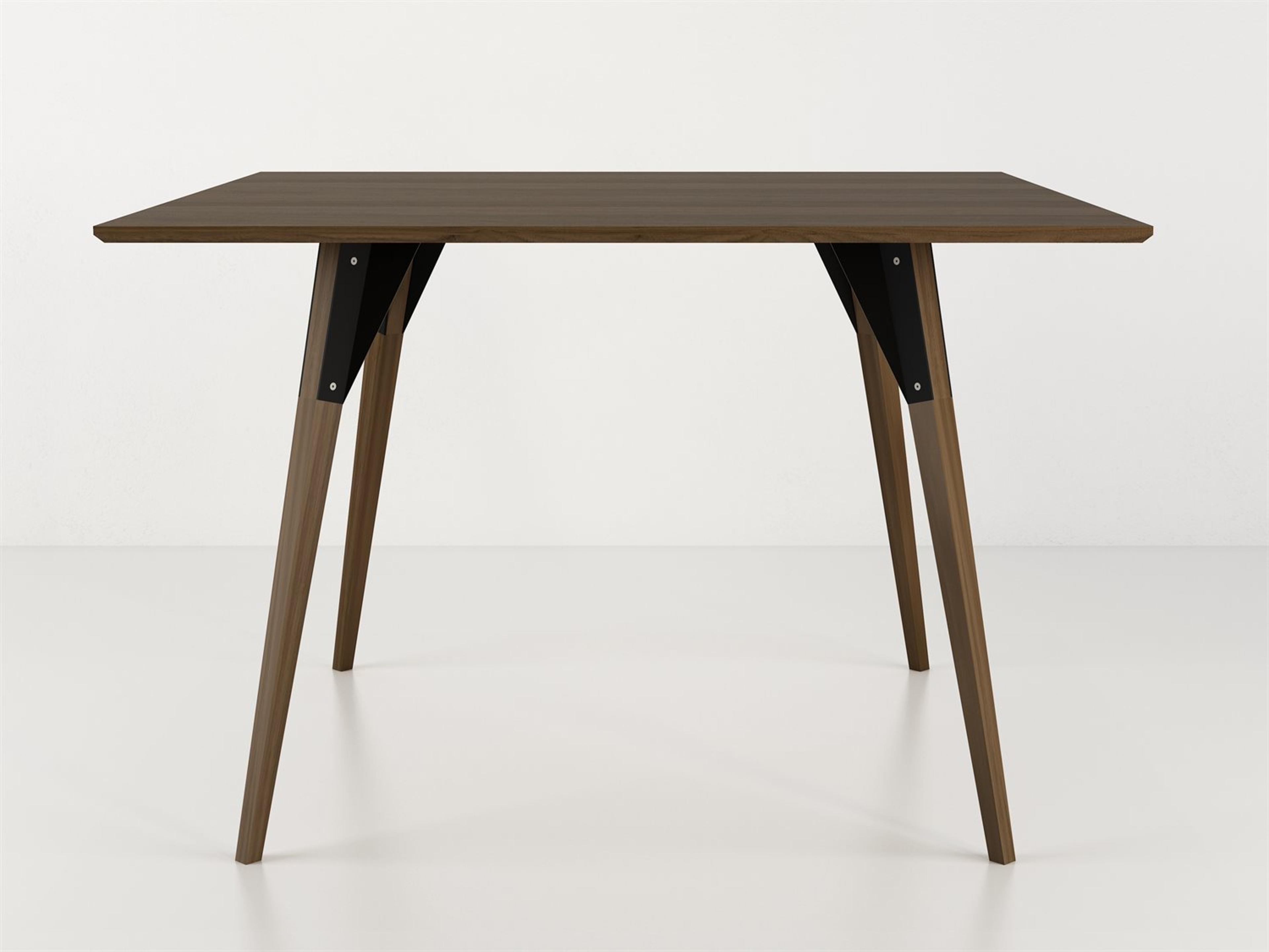 Tronk Design Clarke Collection Square Wood Black Dining Table