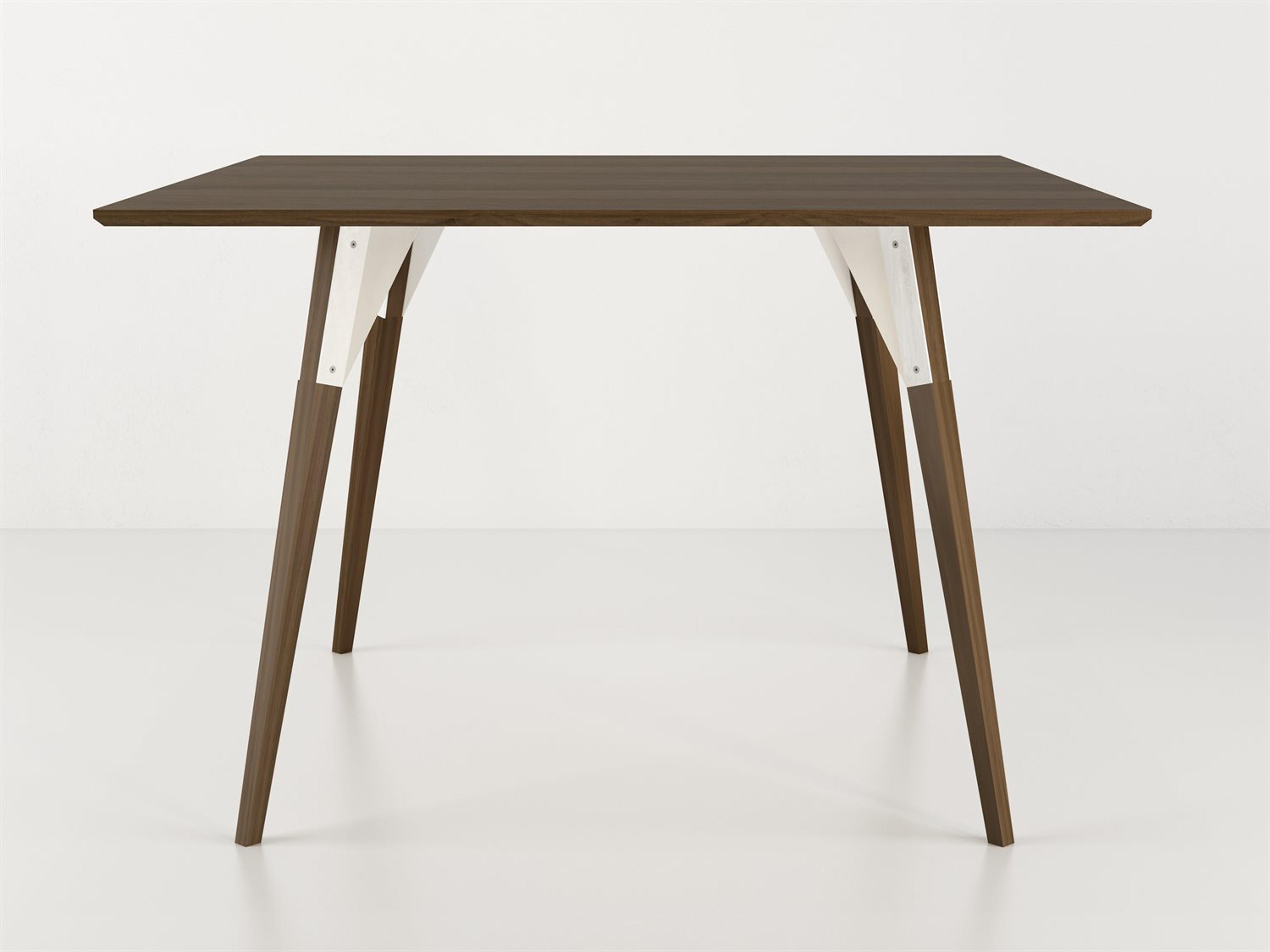 Tronk Design Clarke Collection Square Wood White Dining Table
