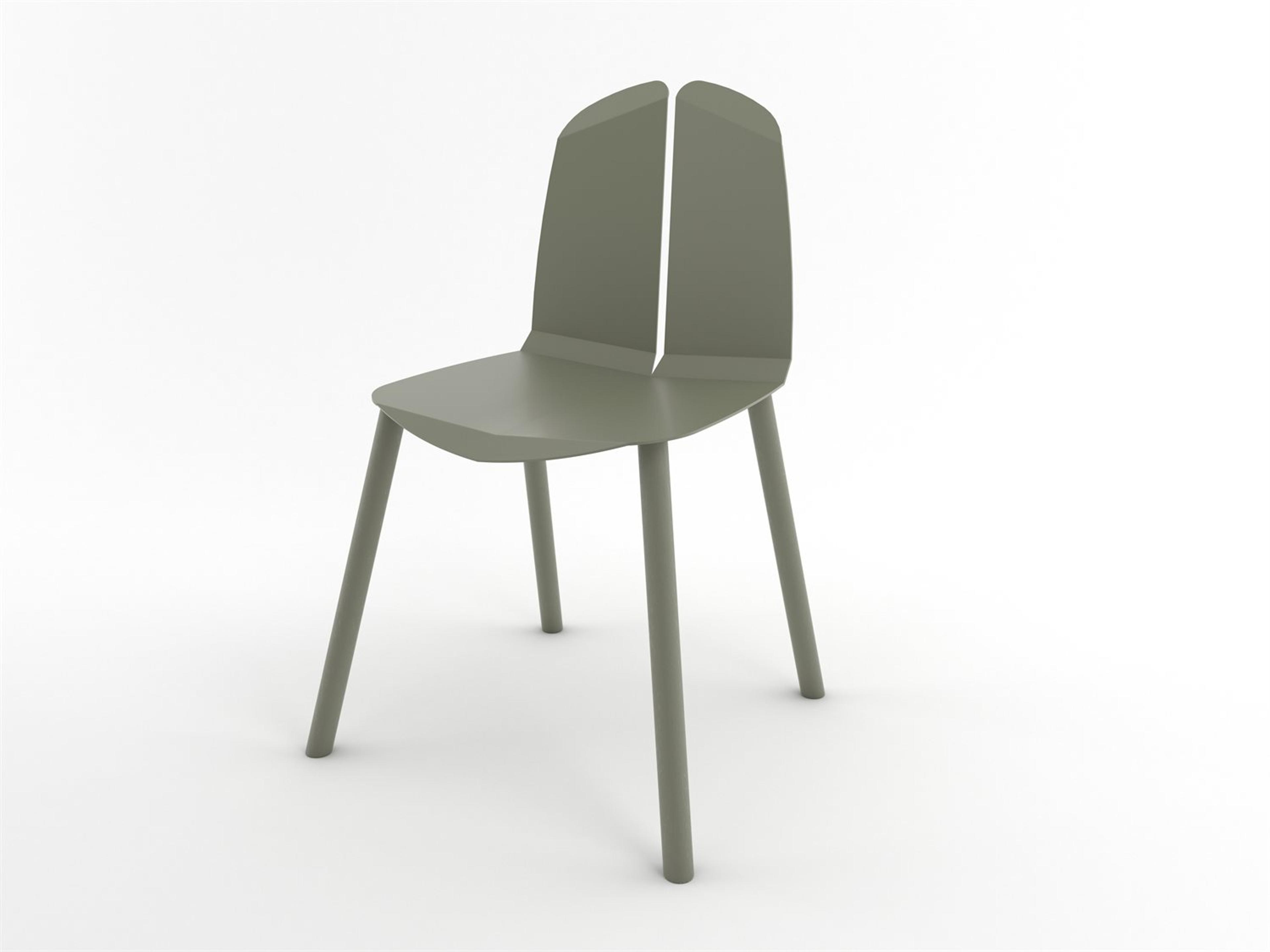 Tronk Design Oak Wood Green Side Dining Chair