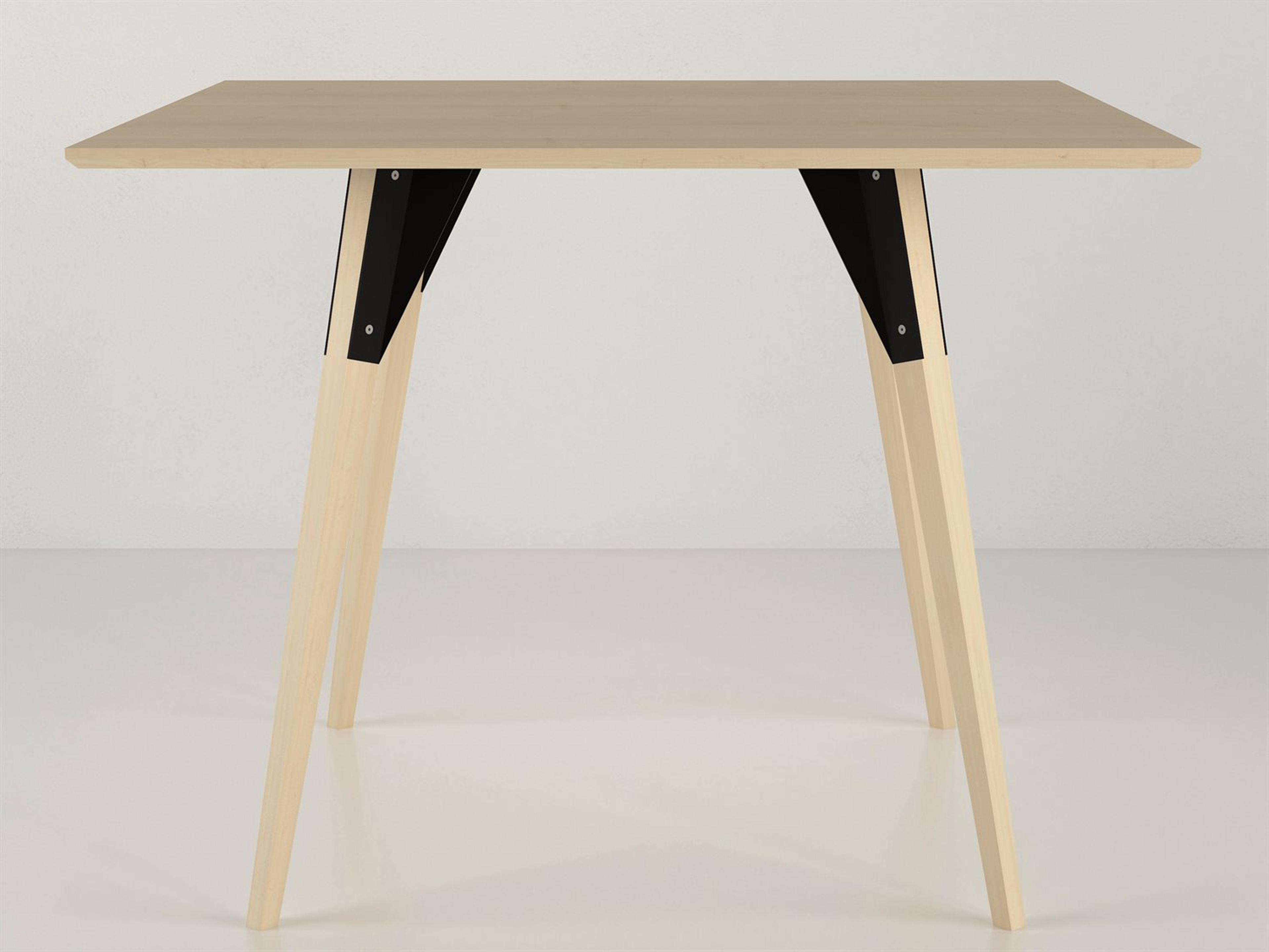 Tronk Design Square Wood Black Dining Table