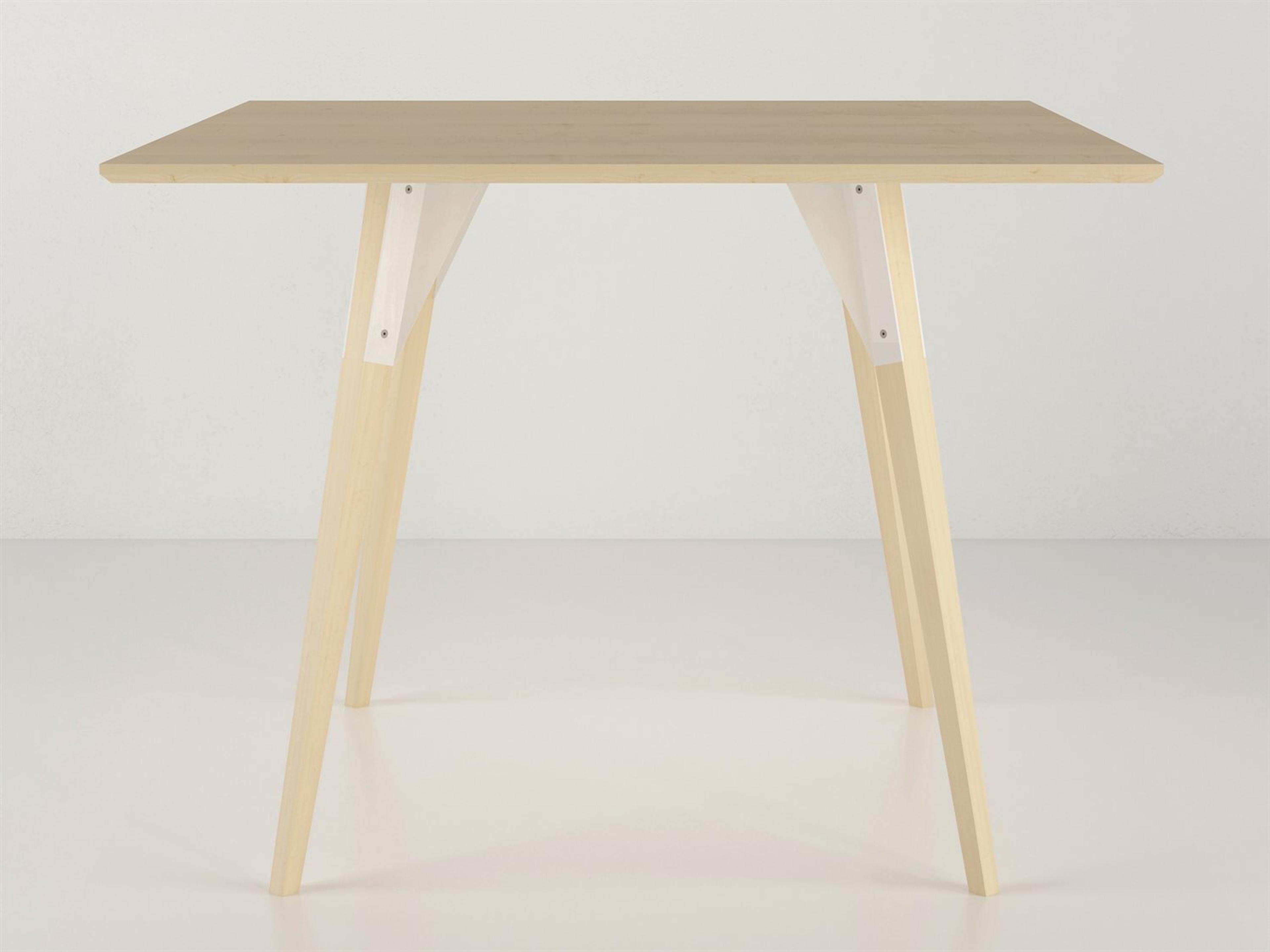 Tronk Design Square Wood White Dining Table