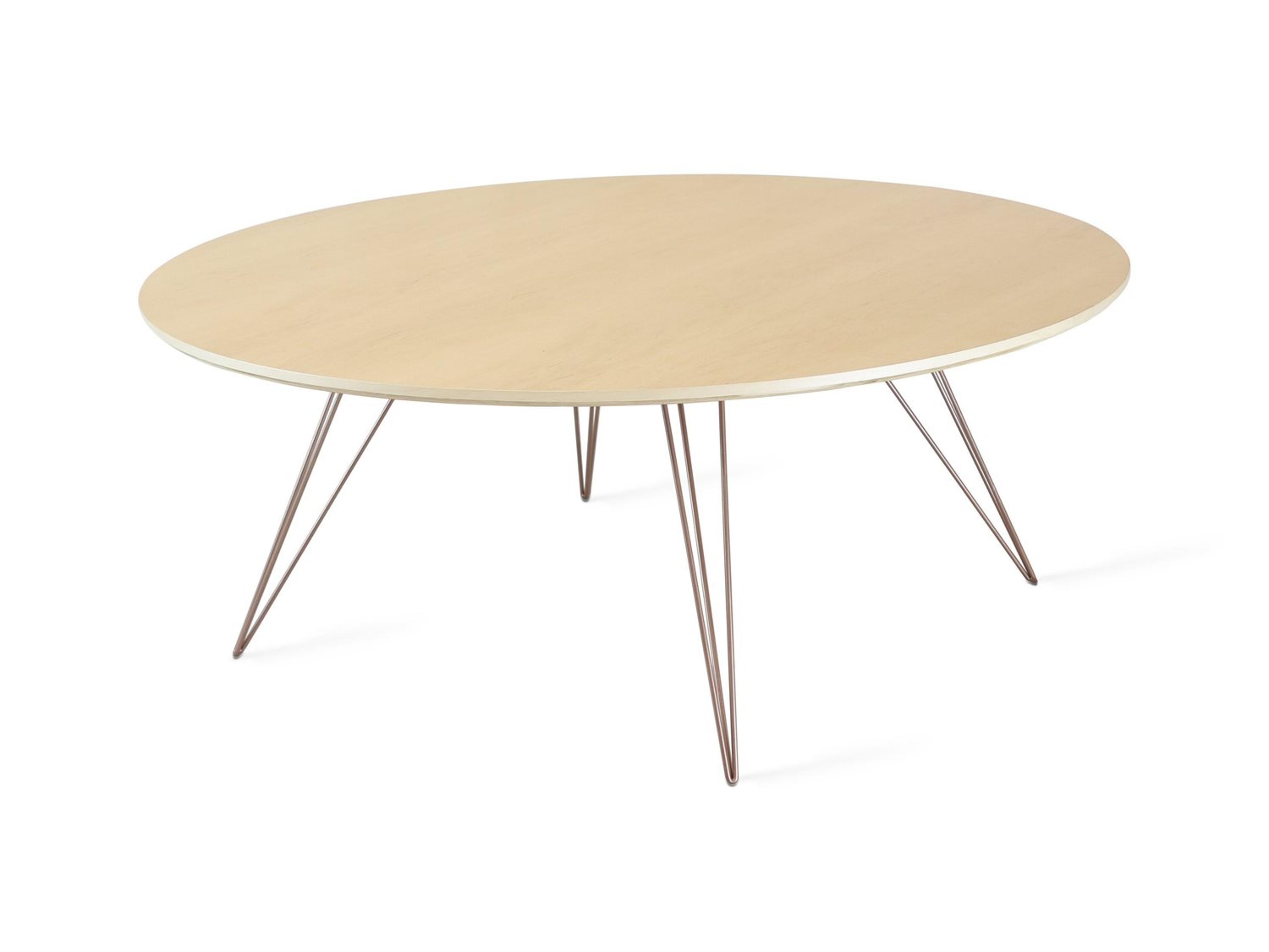 Tronk Design Williams Table Collection Oval Wood Rose Copper Coffee