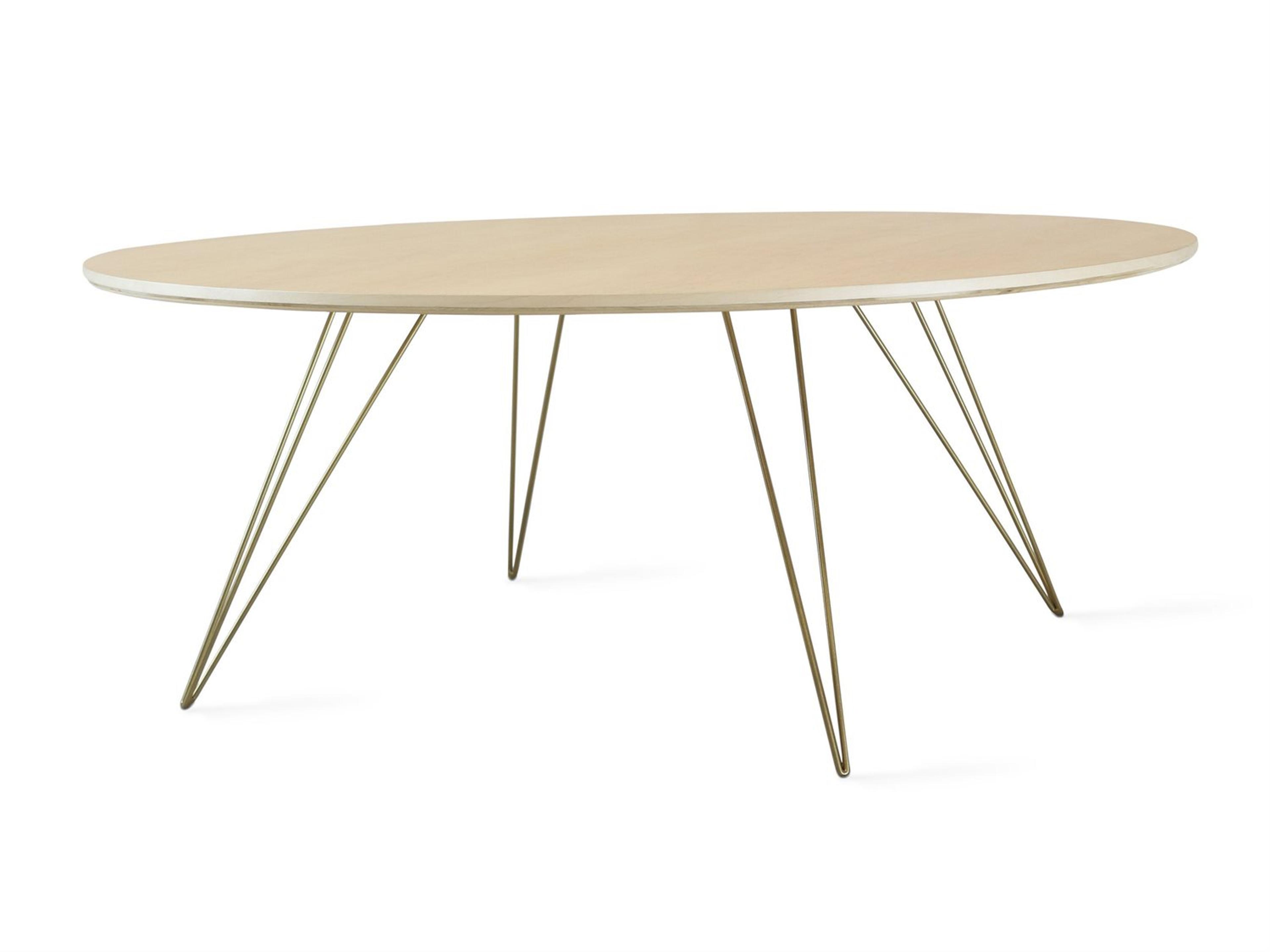 Tronk Design Williams Table Collection Oval Wood Brassy Gold Coffee
