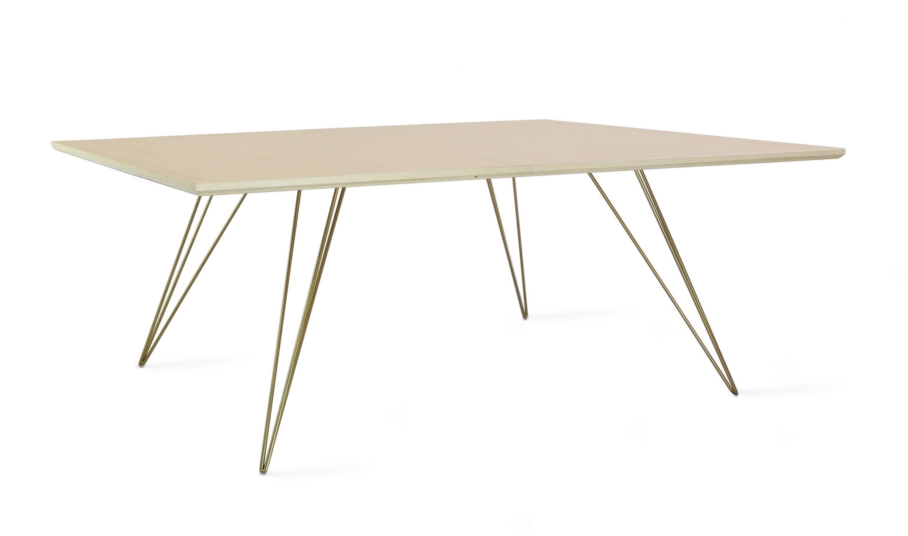 Tronk Design Williams Table Collection Rectangular Wood Brassy Gold Coffee