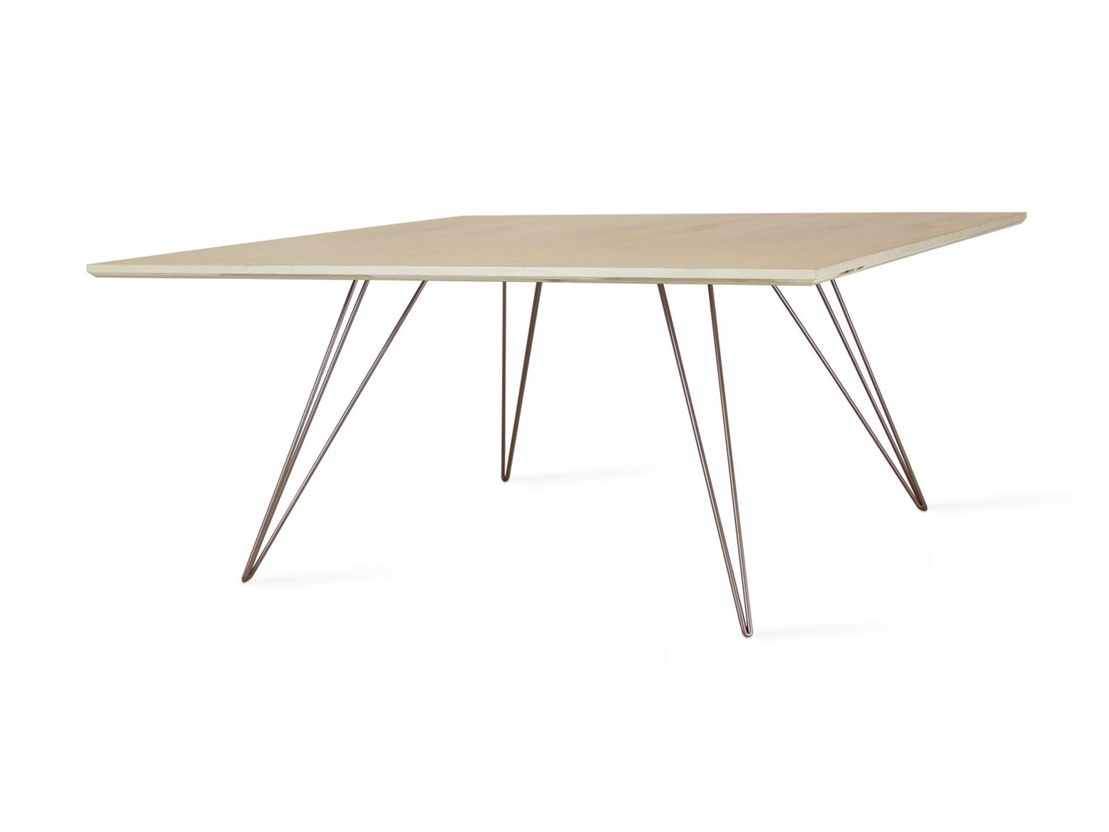 Tronk Design Williams Table Collection Square Wood Rose Copper Coffee