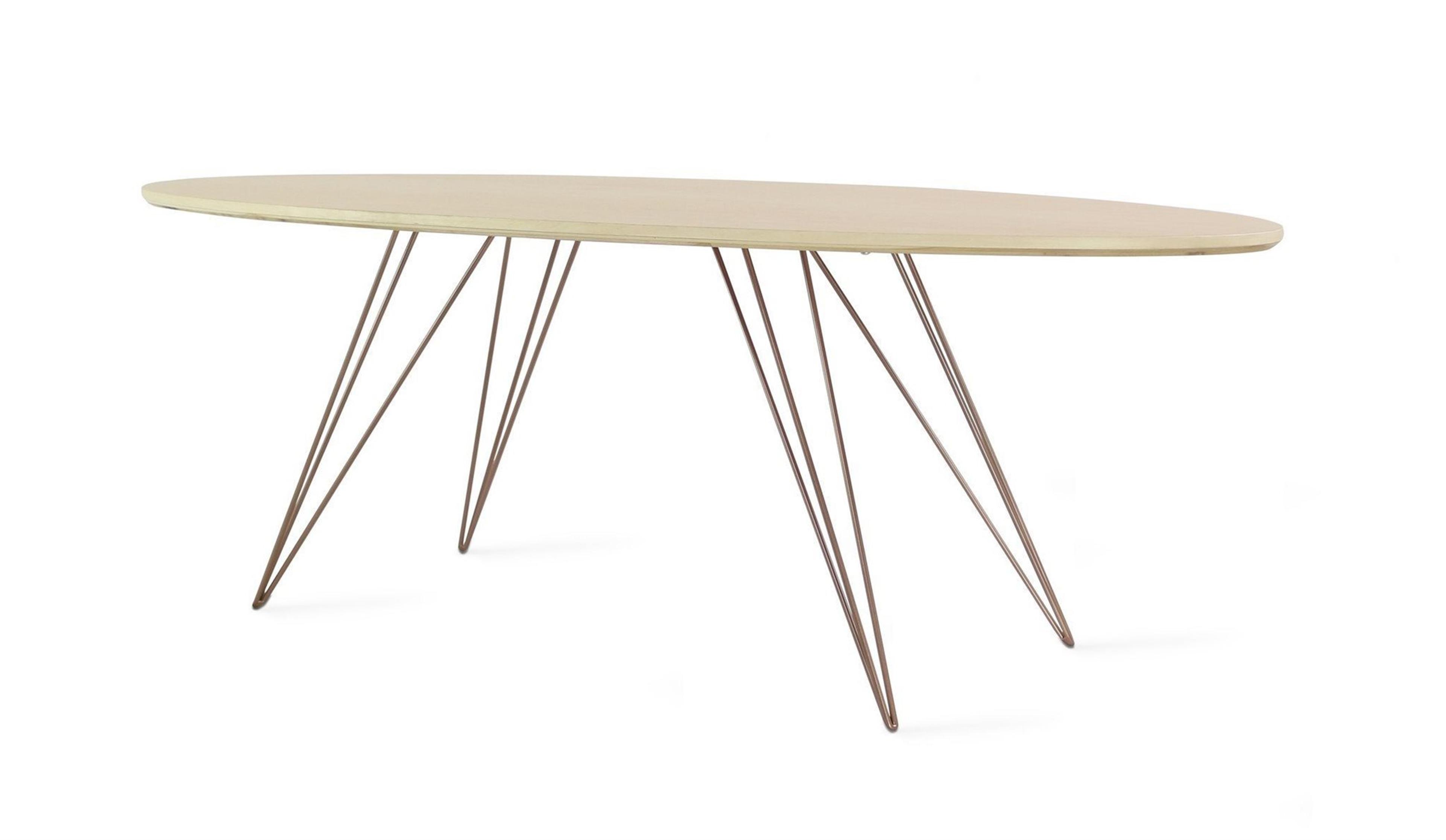 Tronk Design Williams Table Collection Oval Wood Rose Copper Coffee