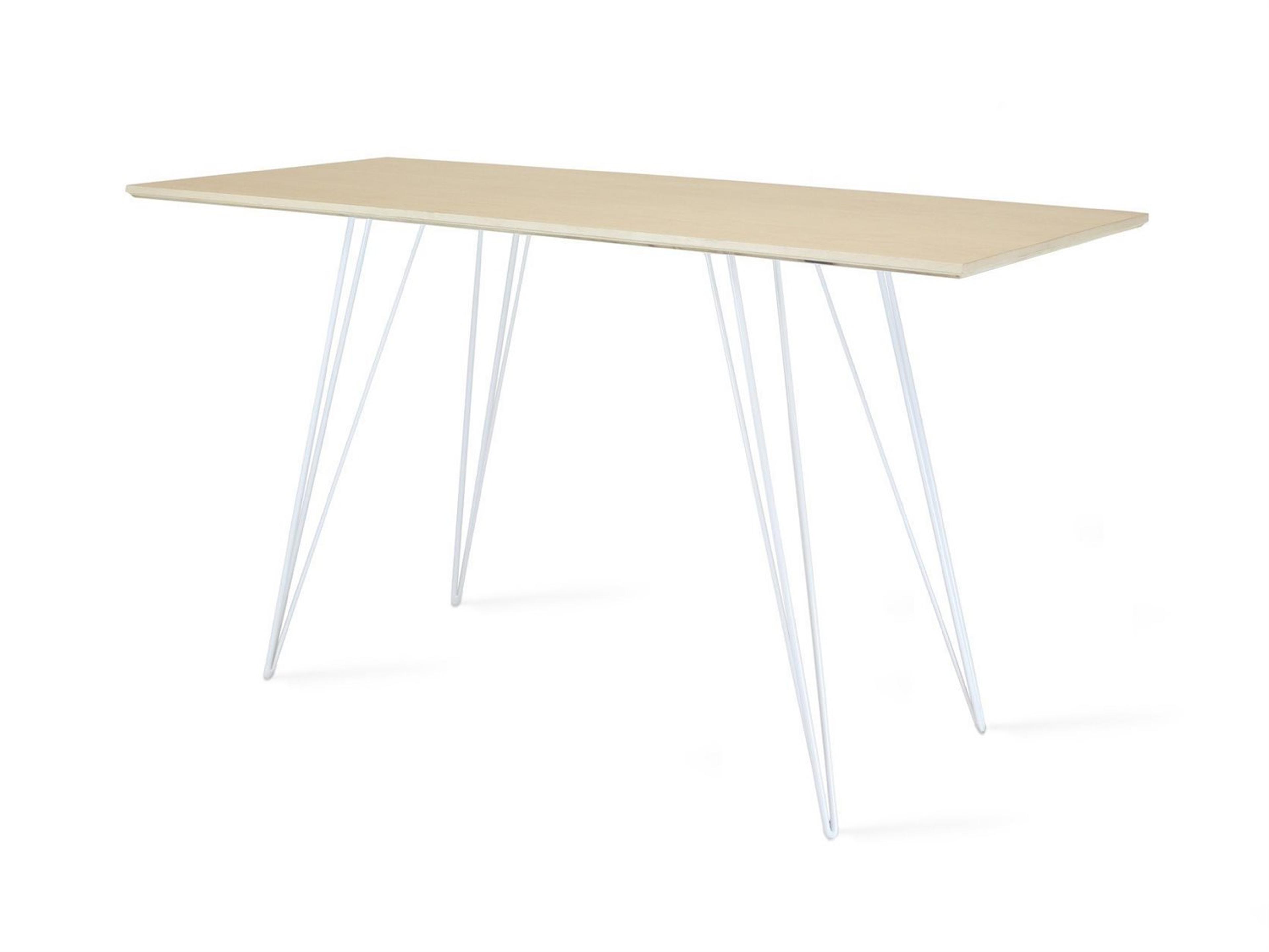 Tronk Design Williams White Beige Maple Wood Computer Desk Table Collection
