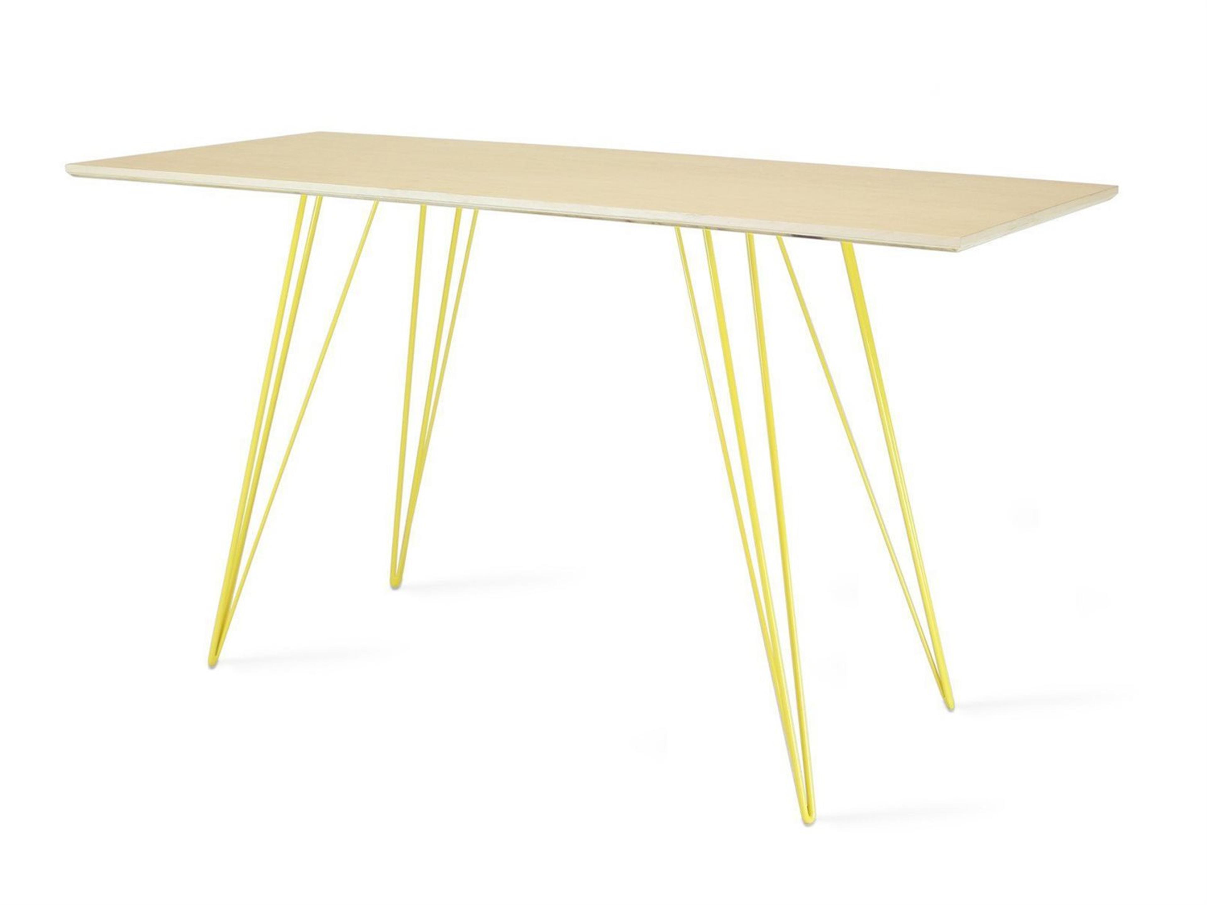 Tronk Design Williams Yellow Beige Maple Wood Computer Desk Table Collection