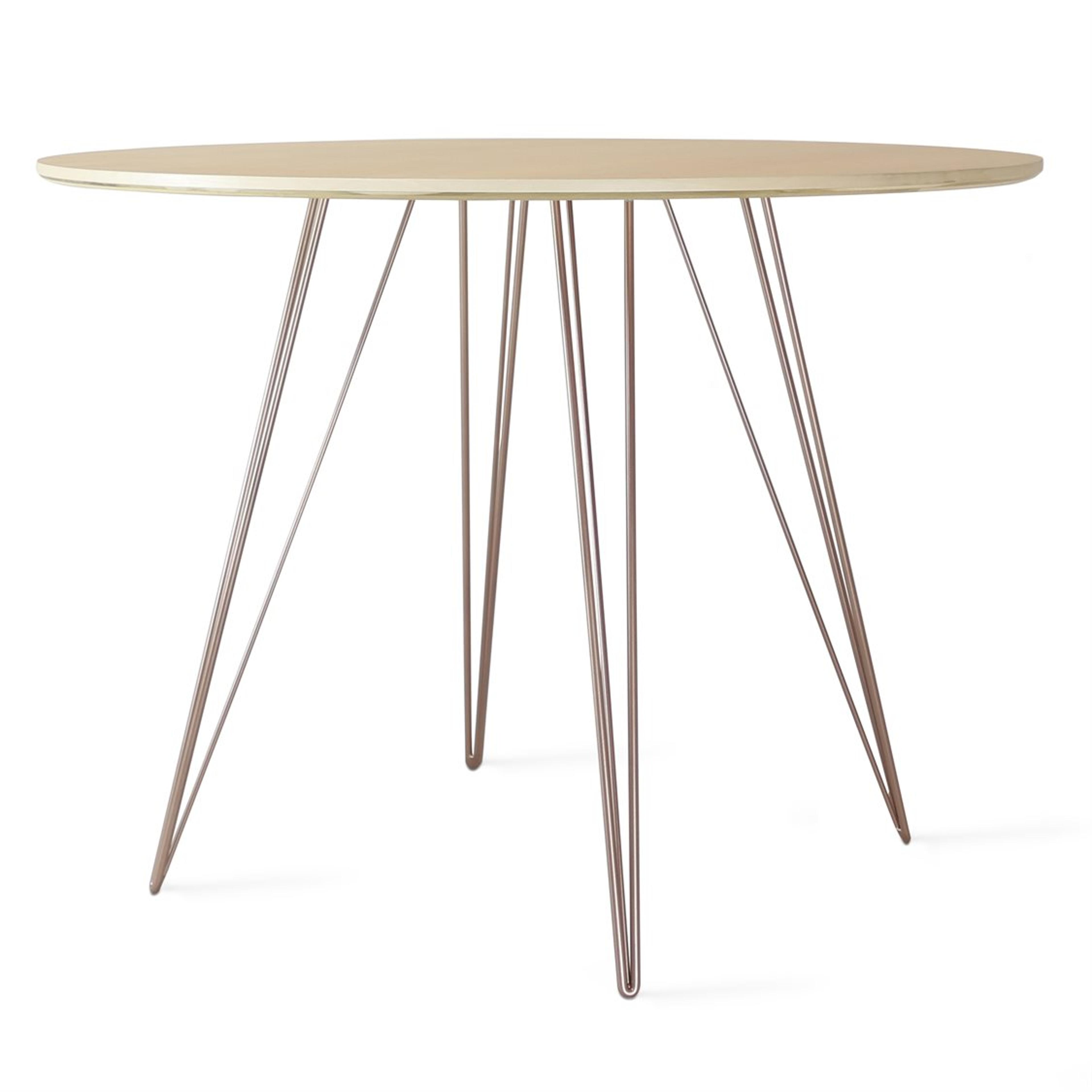Tronk Design Williams Table Collection Round Wood Rose Copper Dining