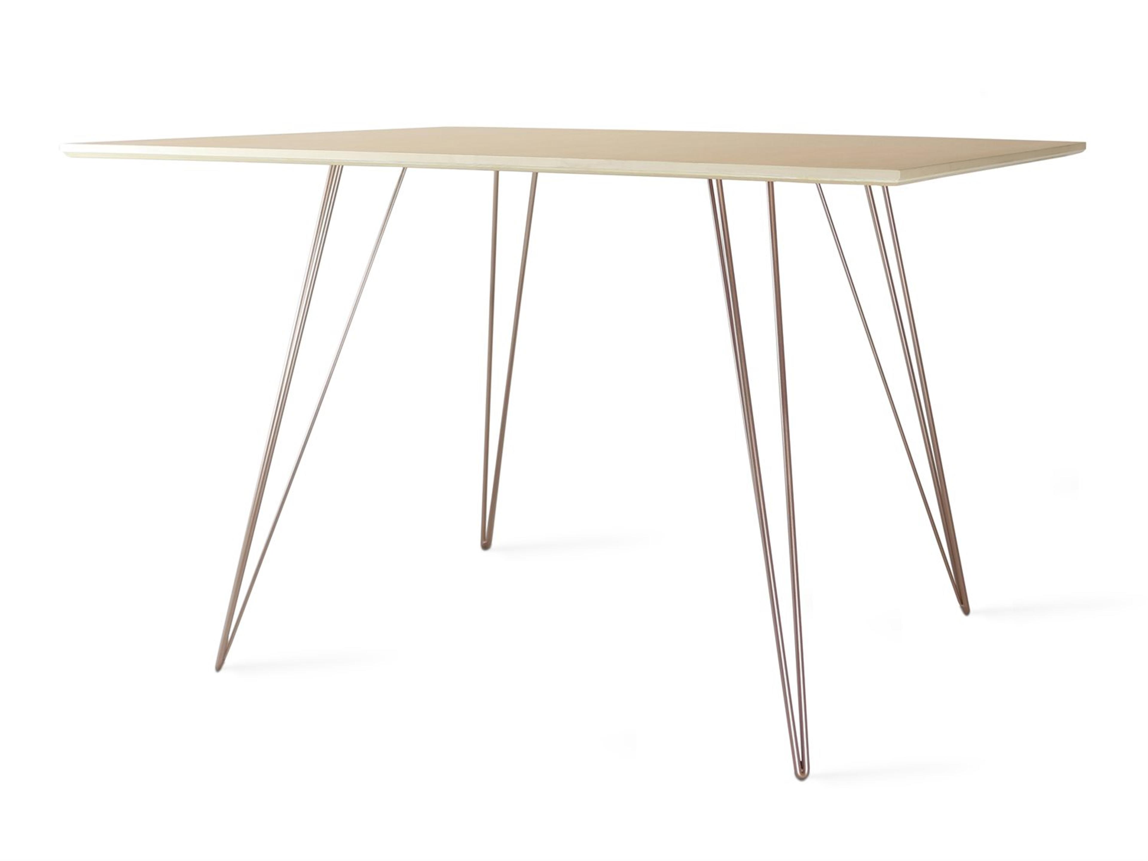 Tronk Design Williams Table Collection Rectangular Wood Rose Copper Dining