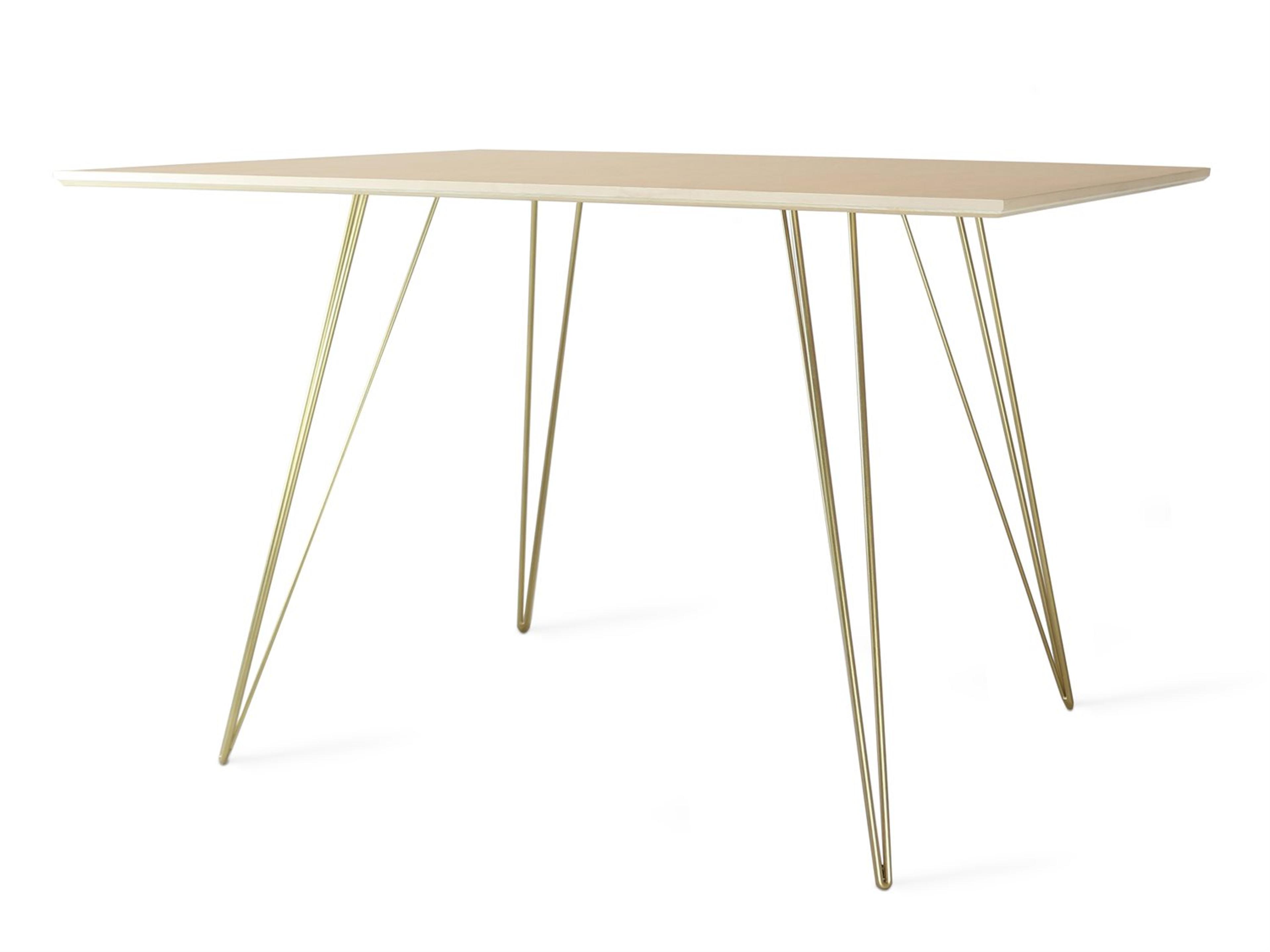 Tronk Design Williams Table Collection Rectangular Wood Brassy Gold Dining