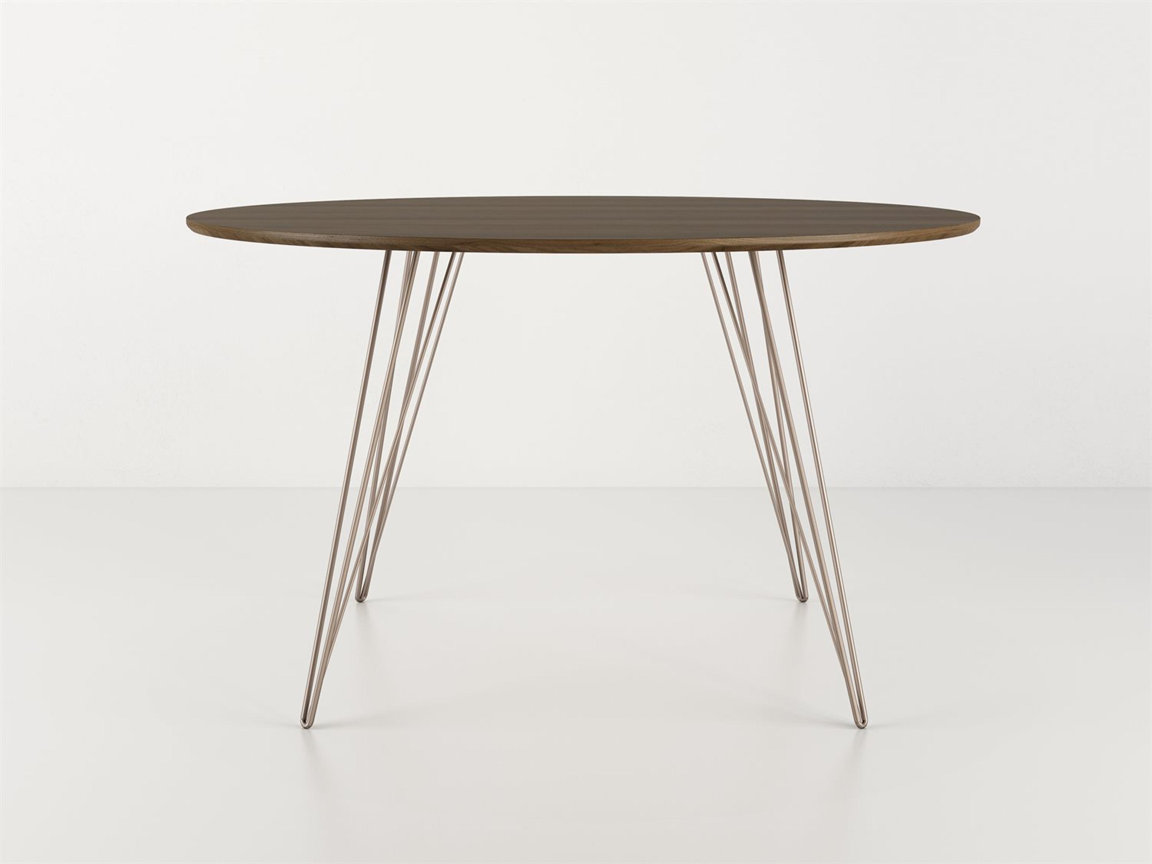 Tronk Design Williams Table Collection Round Wood Rose Copper Dining