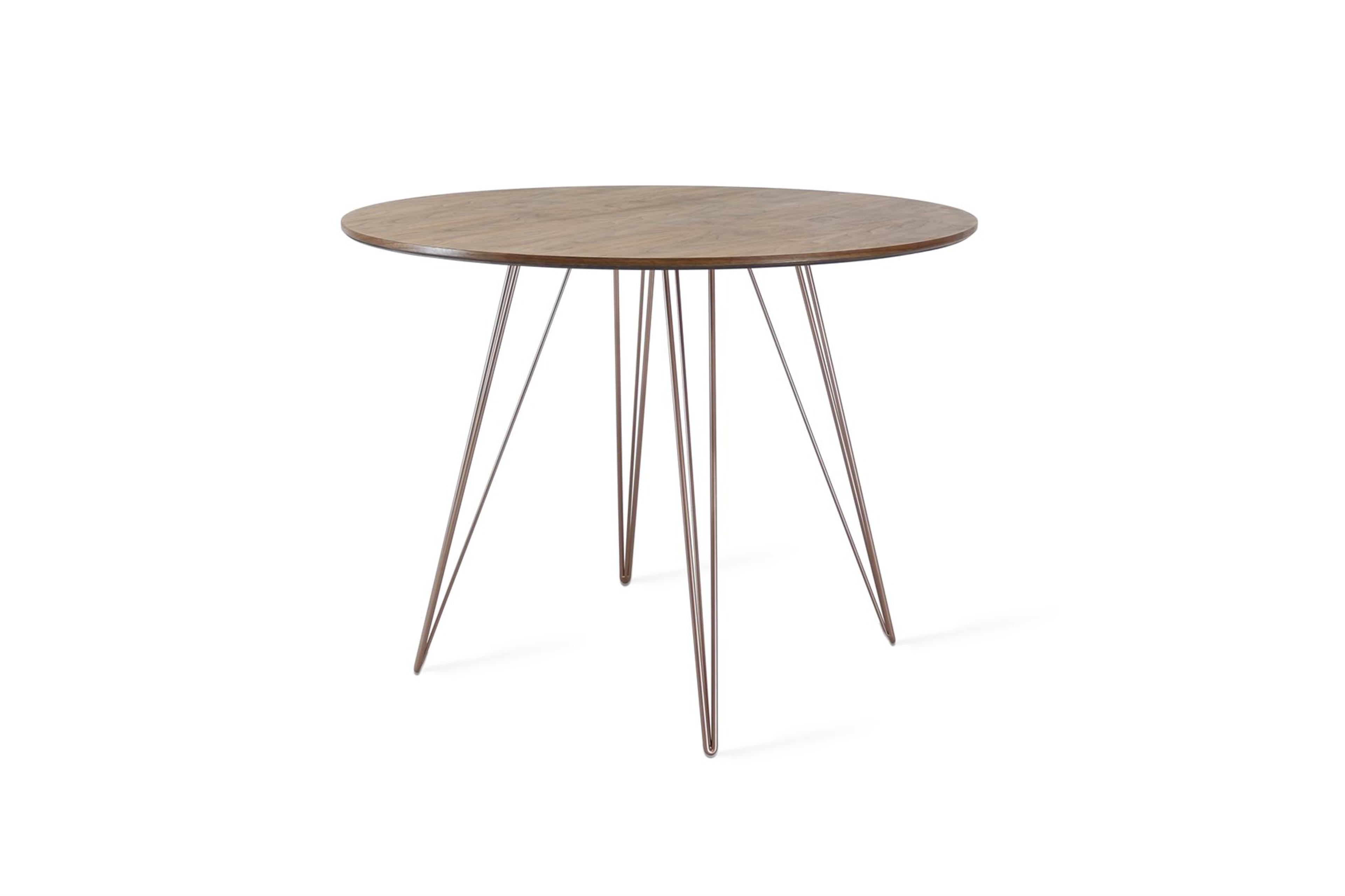 Tronk Design Williams Table Collection Round Wood Rose Copper Dining