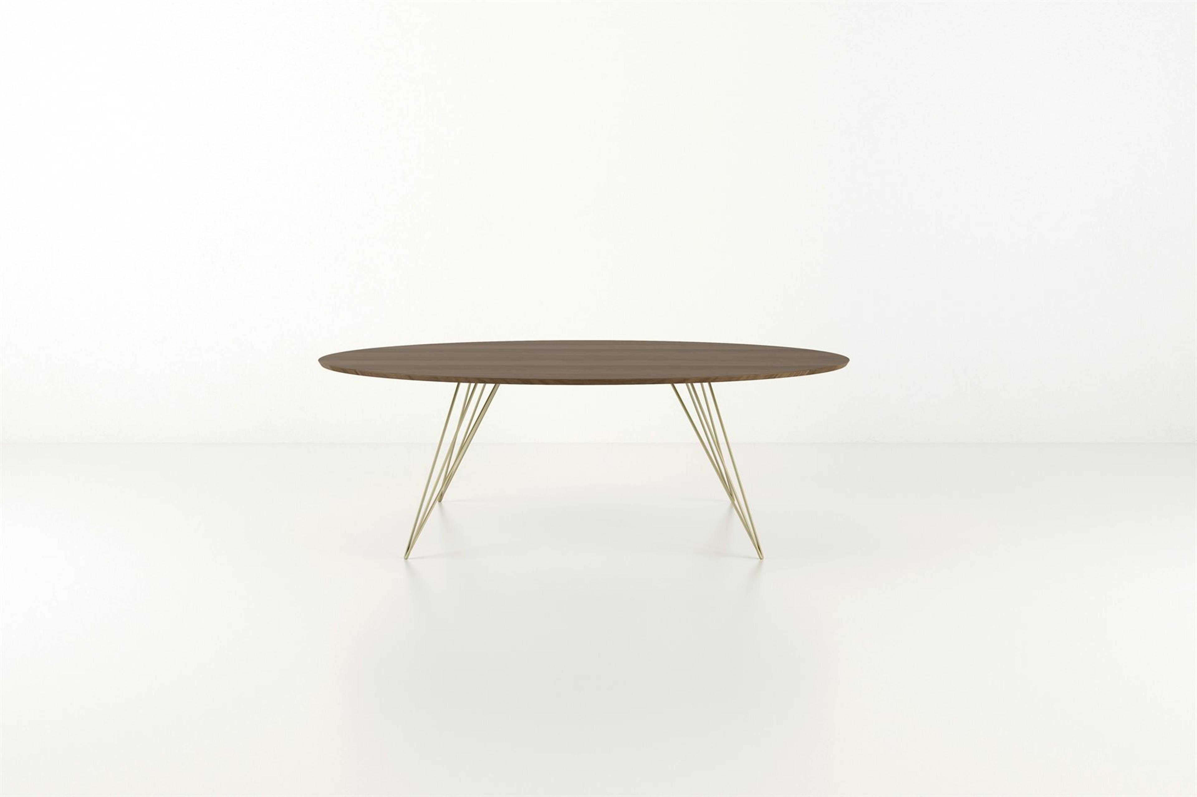 Tronk Design Williams Table Collection Oval Wood Brassy Gold Dining