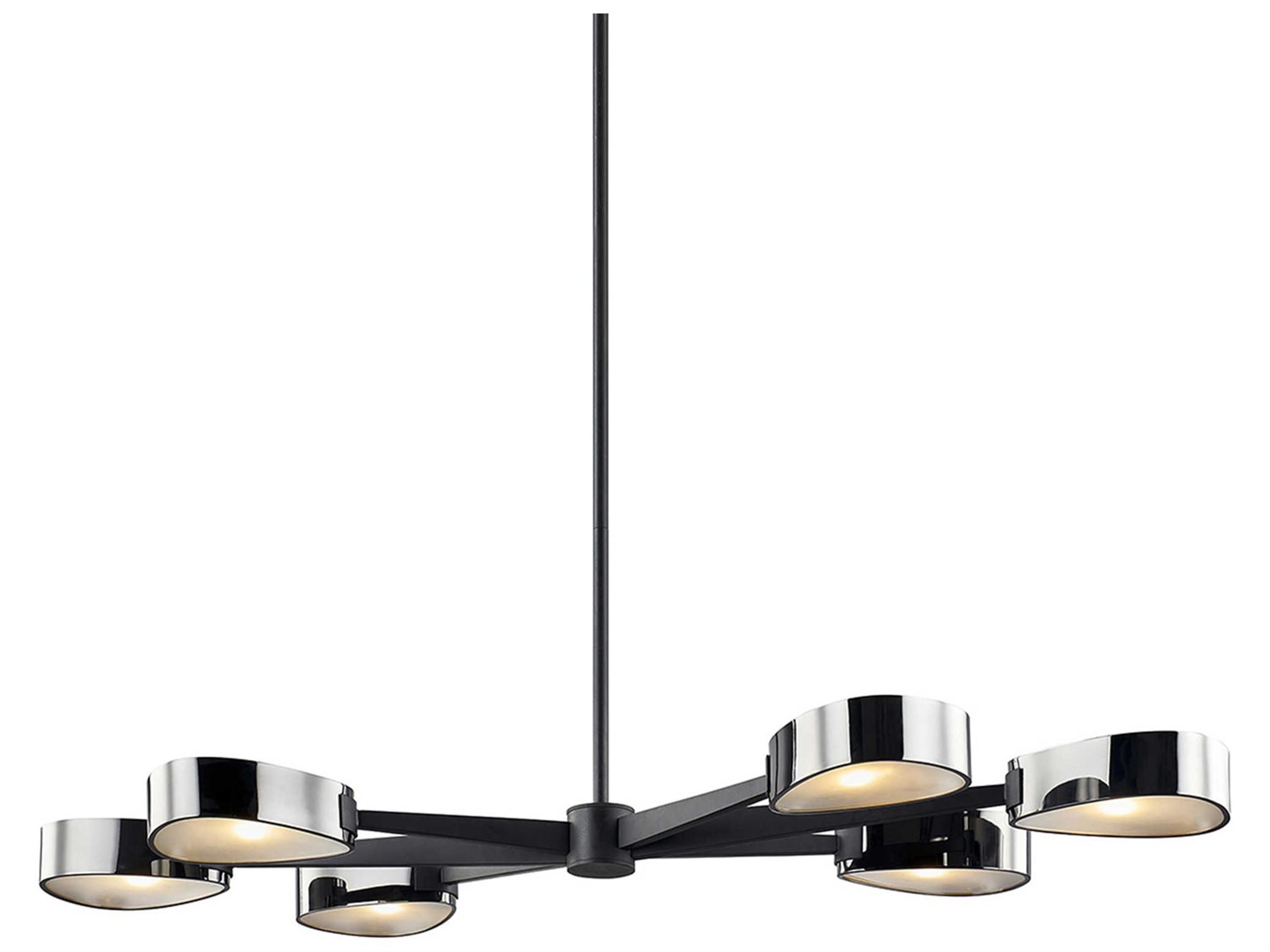 Troy Lighting Allisio 6-Light Carbide Black Chrome Glass Island Pendant