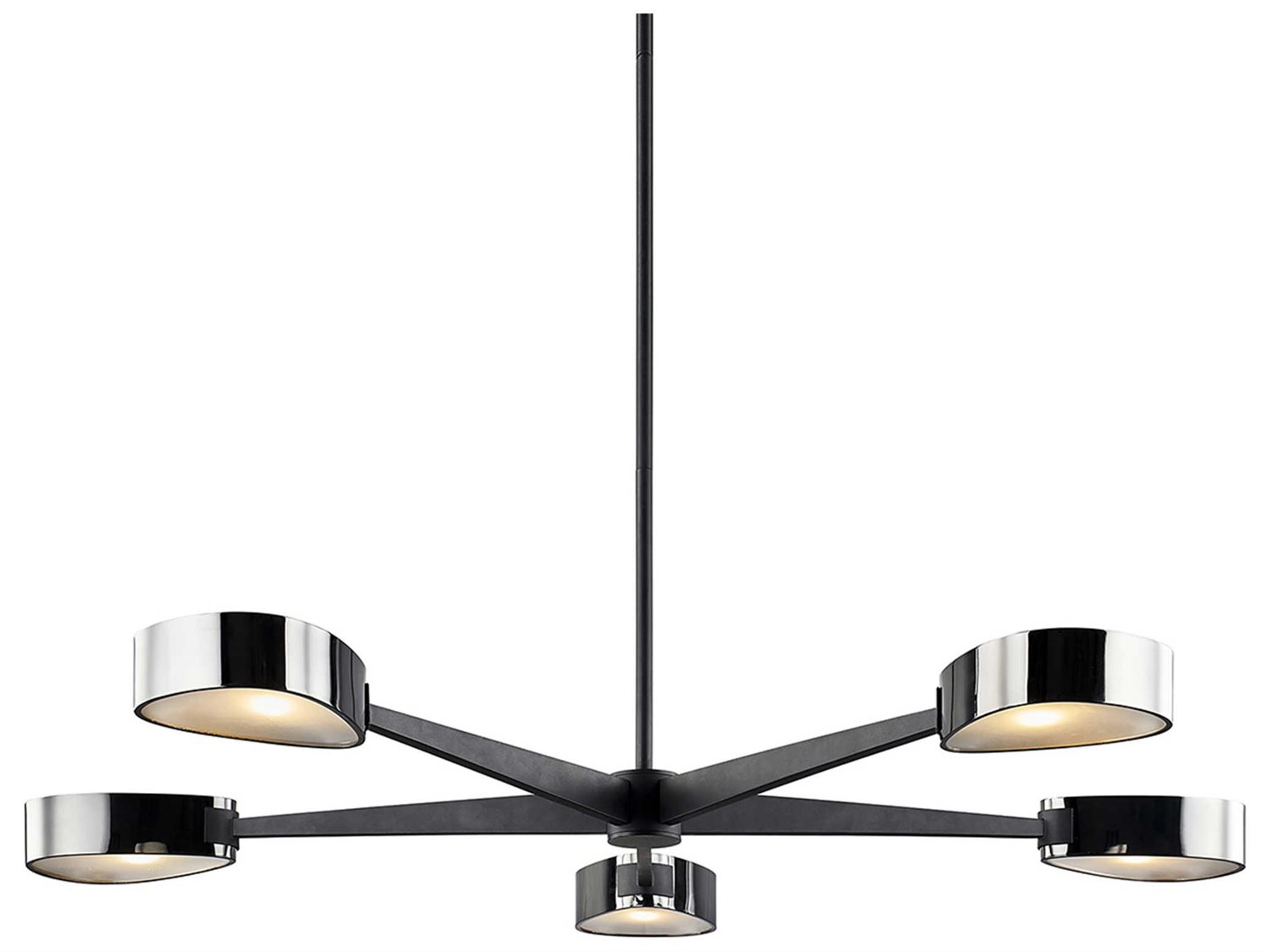 Troy Lighting Allisio 5-Light Carbide Black Chrome Glass Chandelier