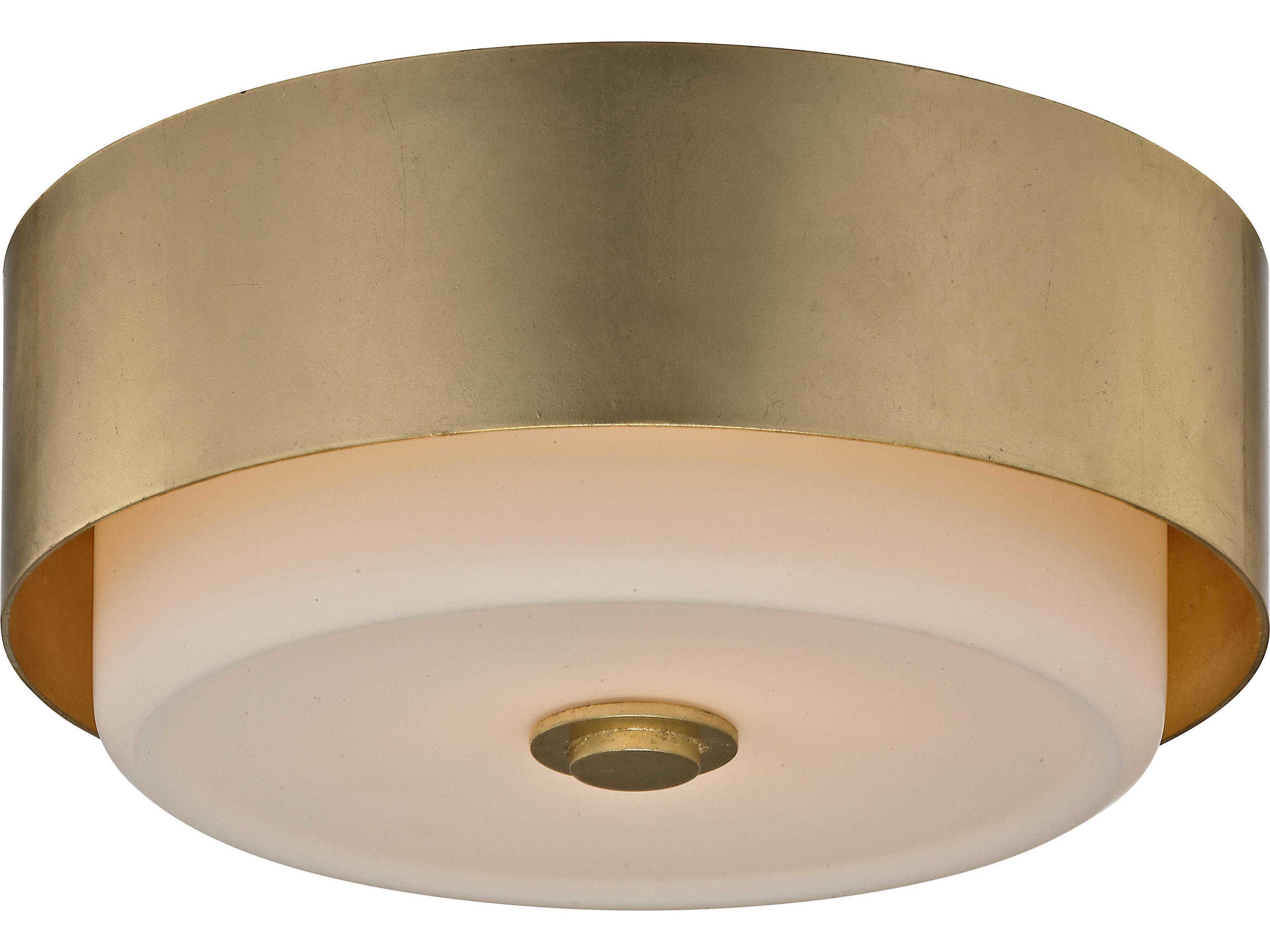 Troy Lighting Allure 2-Light Gold Leaf Drum Flush Mount