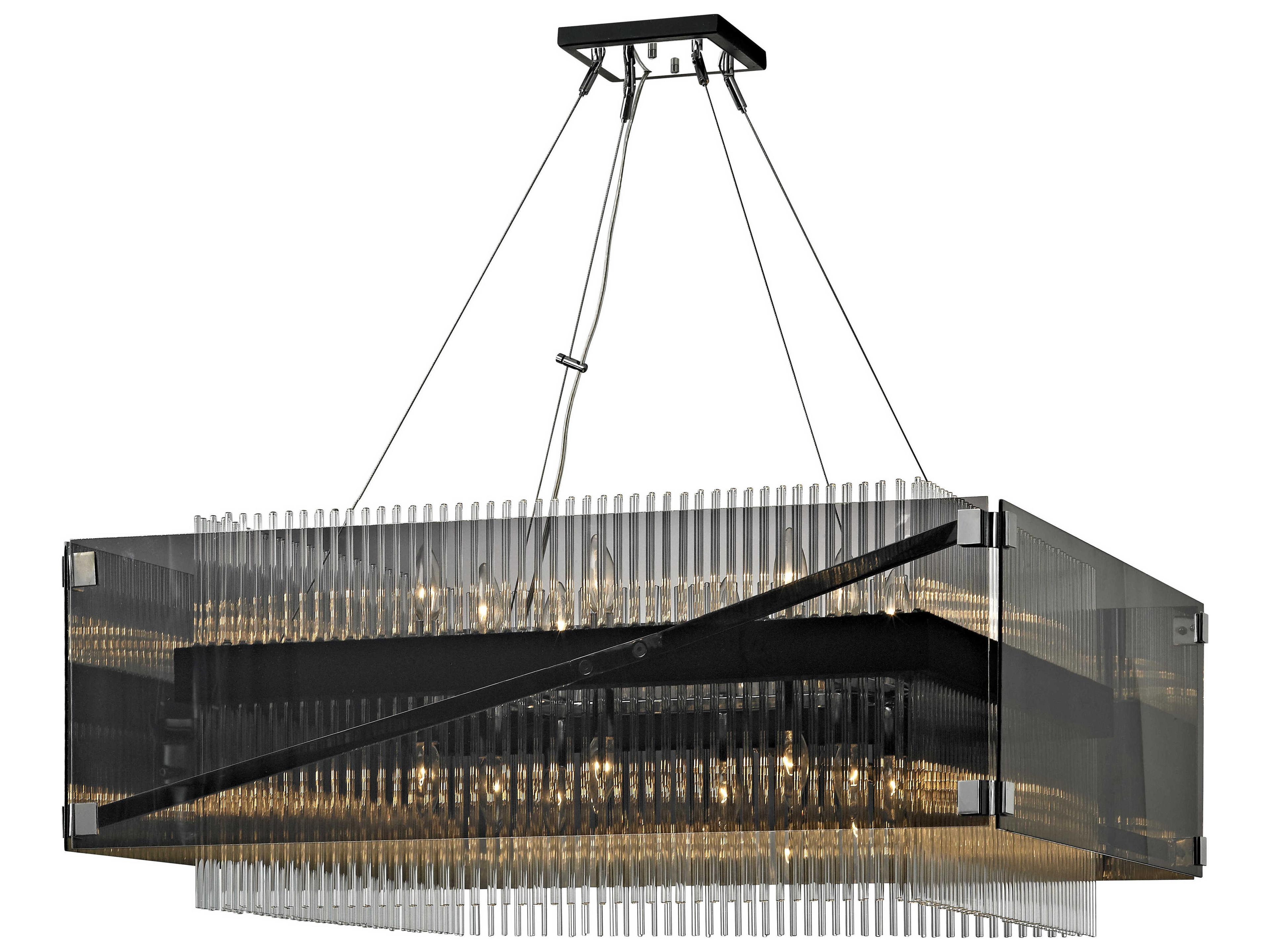 Troy Lighting Apollo 16-Light-Light6 Dark Bronze Chrome Glass Candelabra Tiered Chandelier