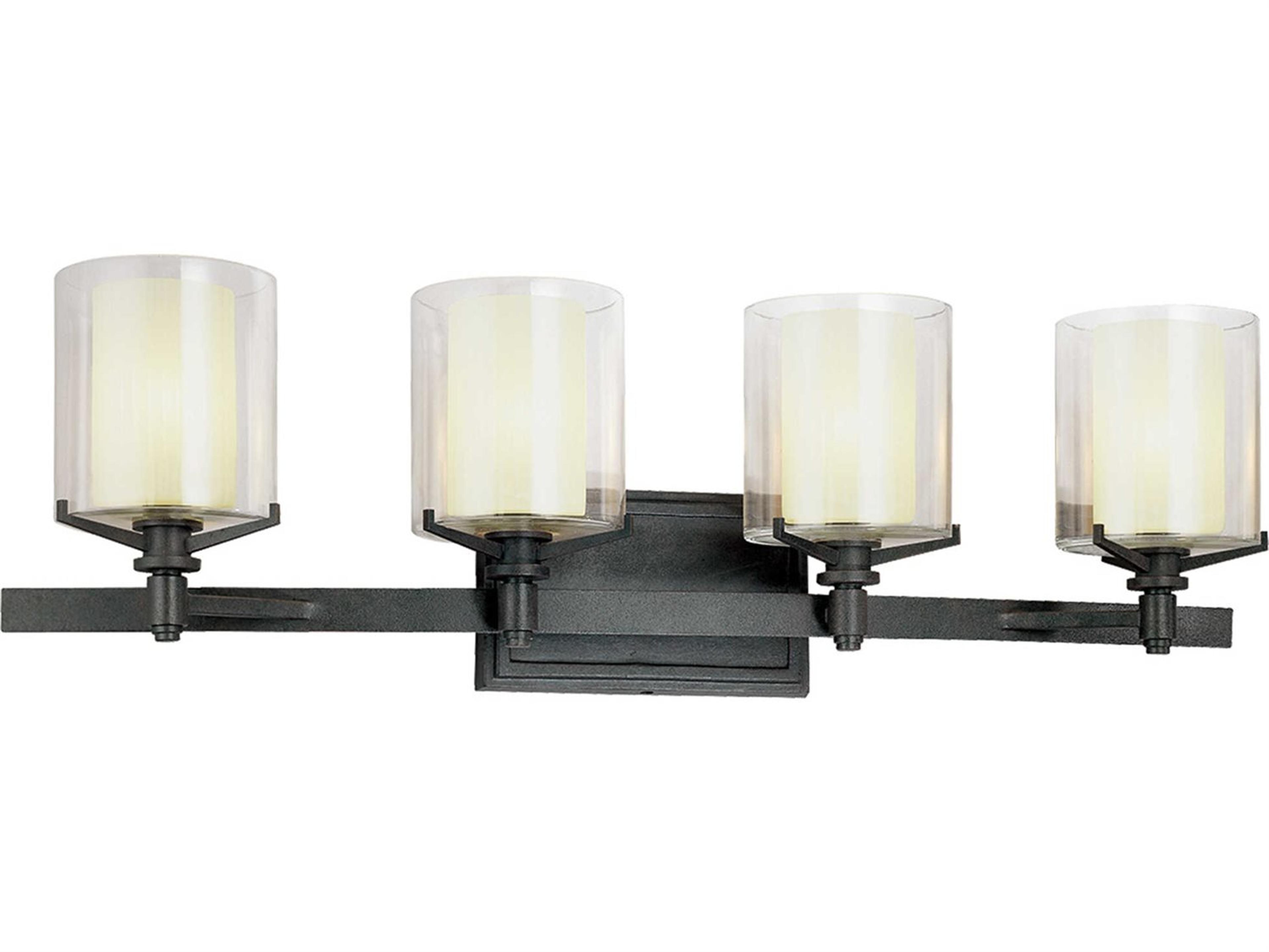 Troy Lighting Arcadia 4-Light French Iron Black Vanity Light