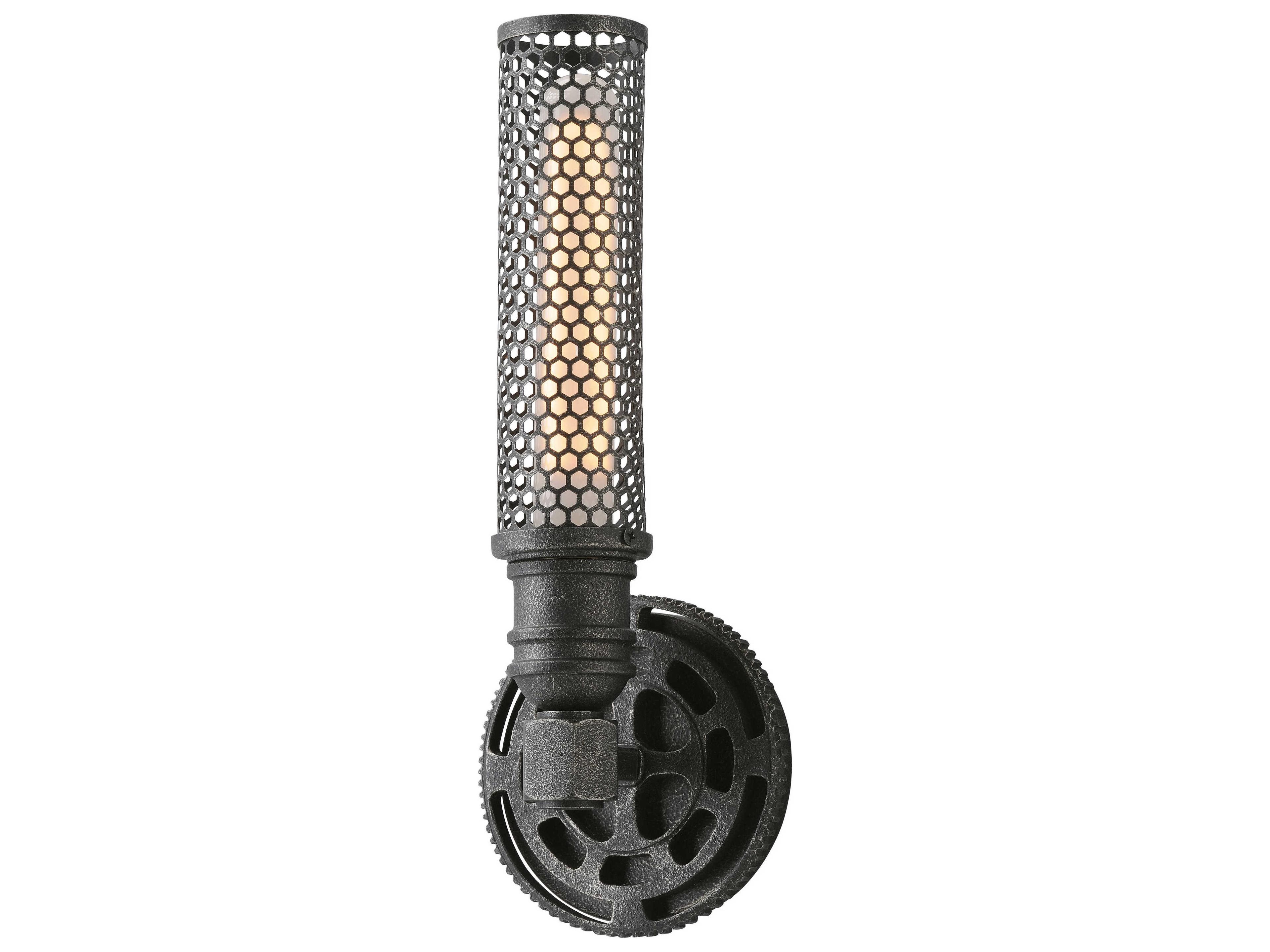 Troy Lighting Atlas 1-Light Aged Pewter Glass Wall Sconce