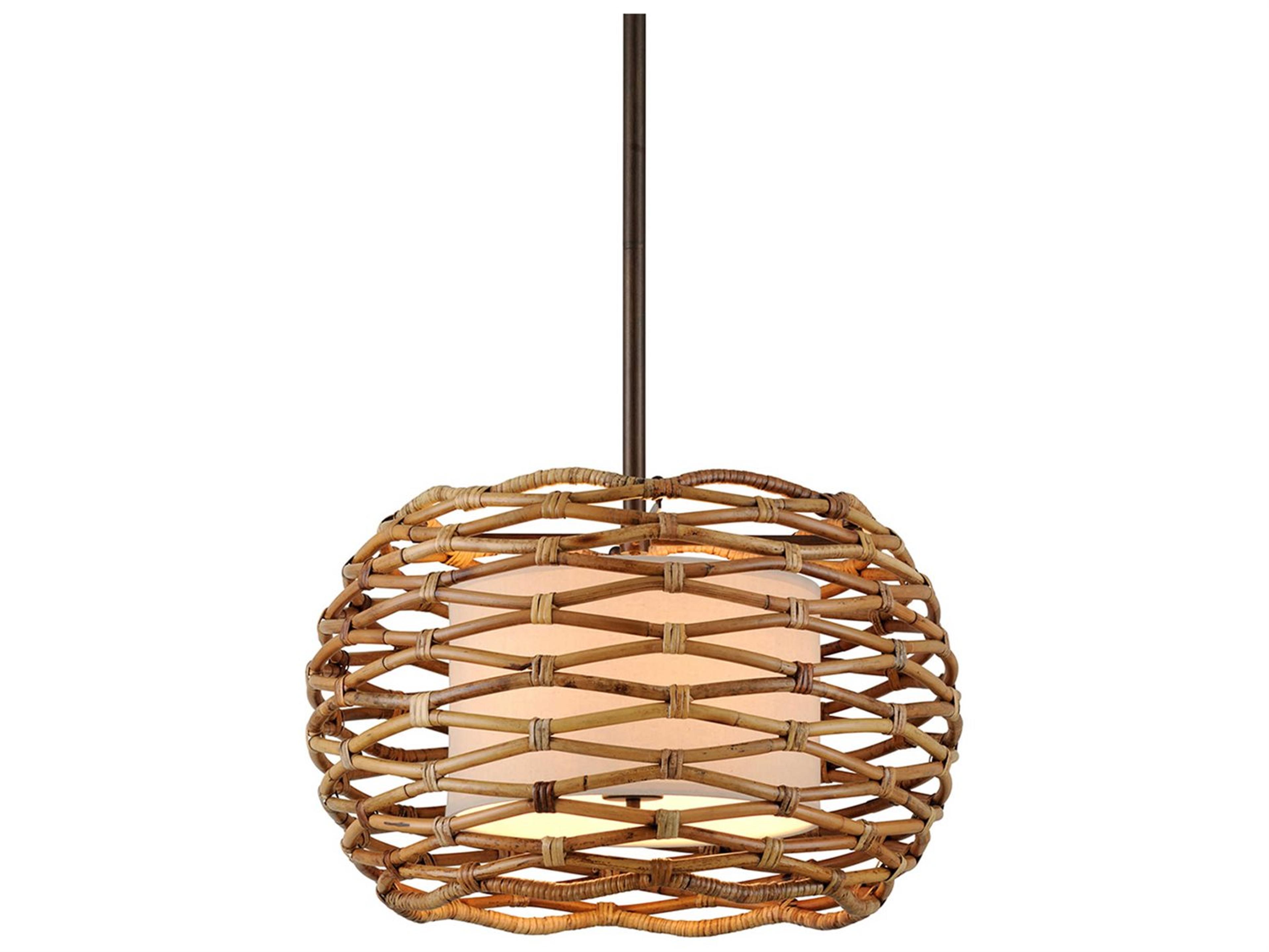 Troy Lighting Balboa 6-Light Bronze Natural Brown Drum Globe Pendant