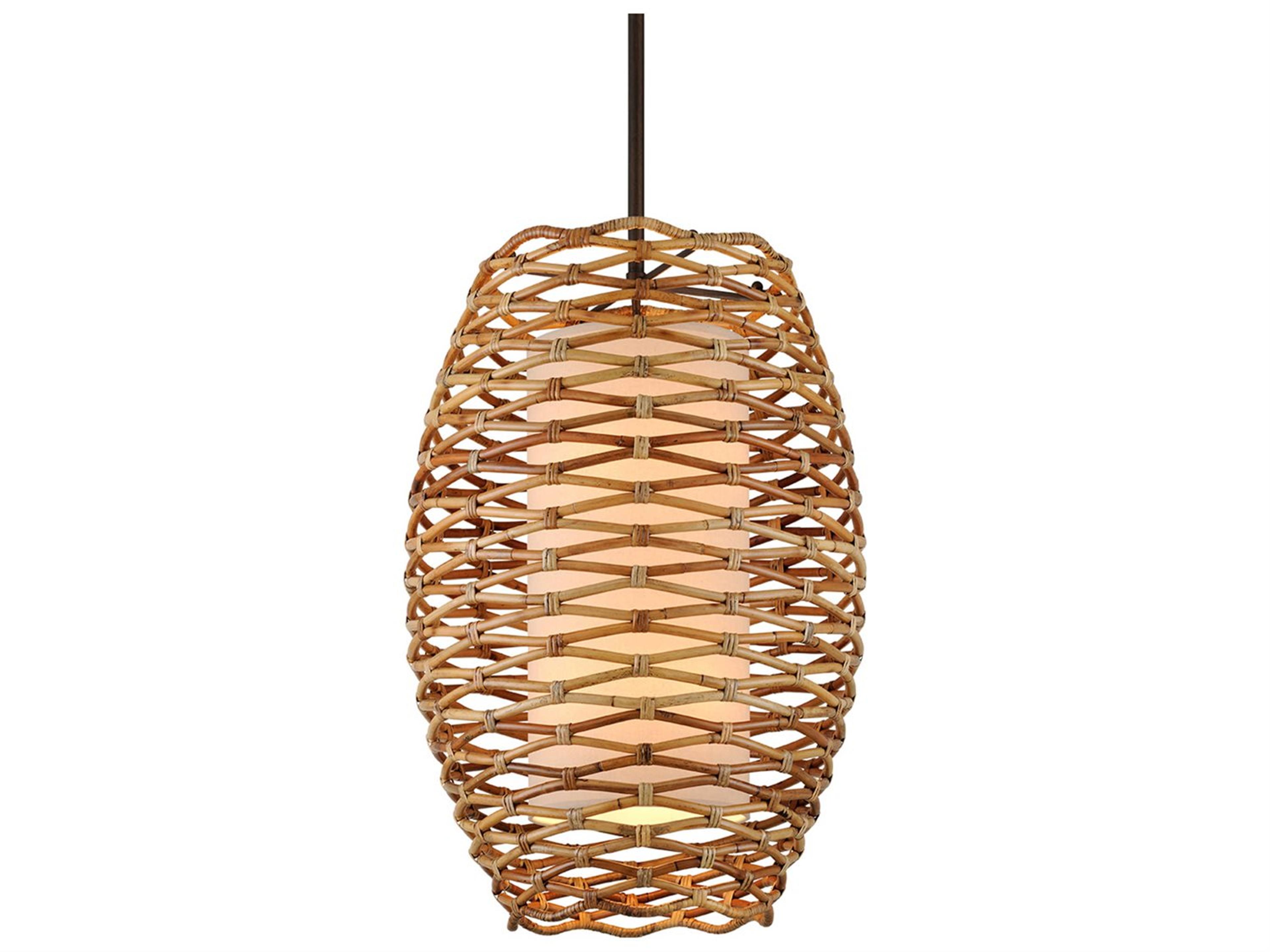 Troy Lighting Balboa 8-Light Bronze Natural Brown Cylinder Pendant