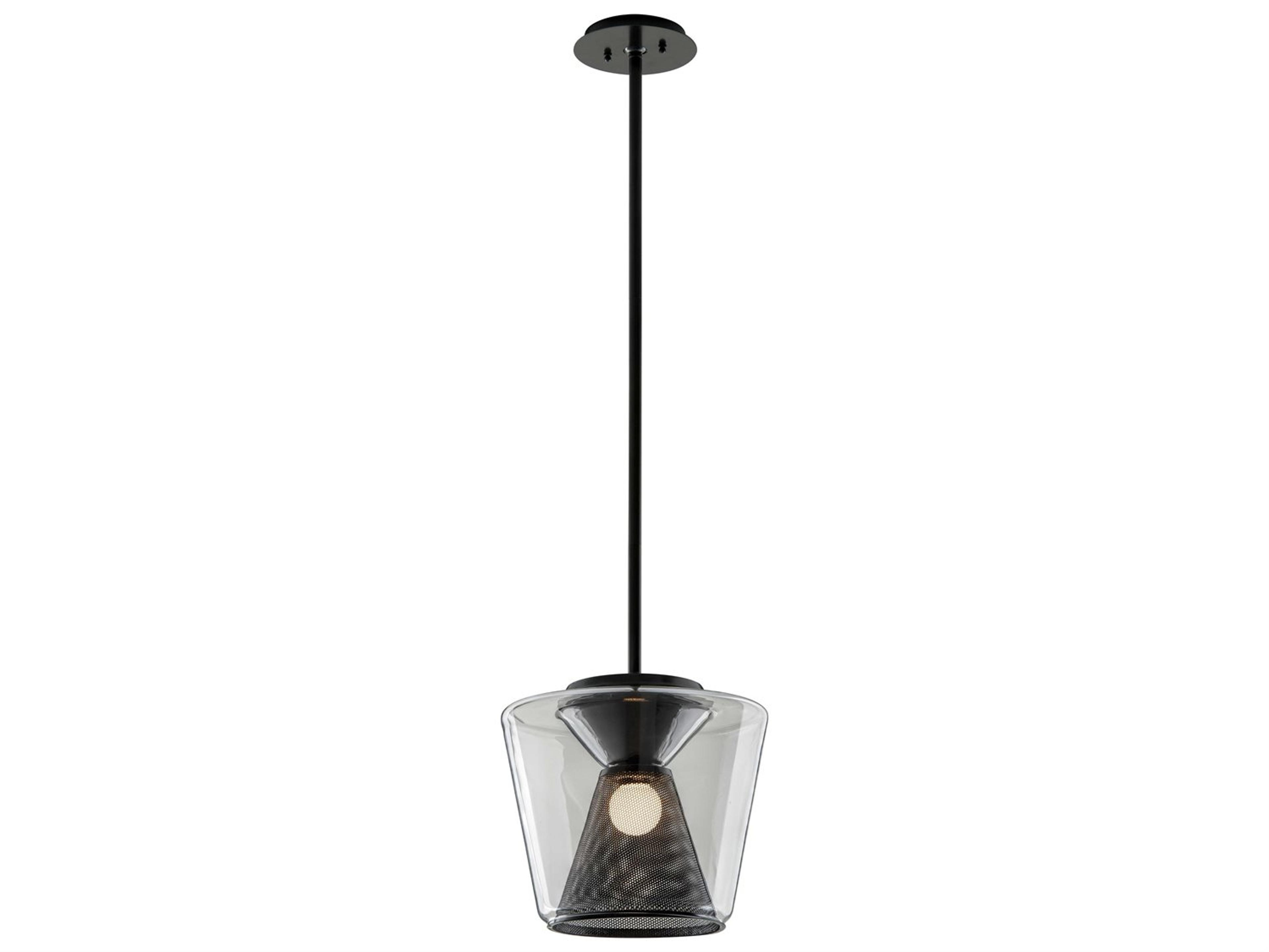 Troy Lighting Berlin 1-Light Gun Metal Gunmetal Glass LED Pendant