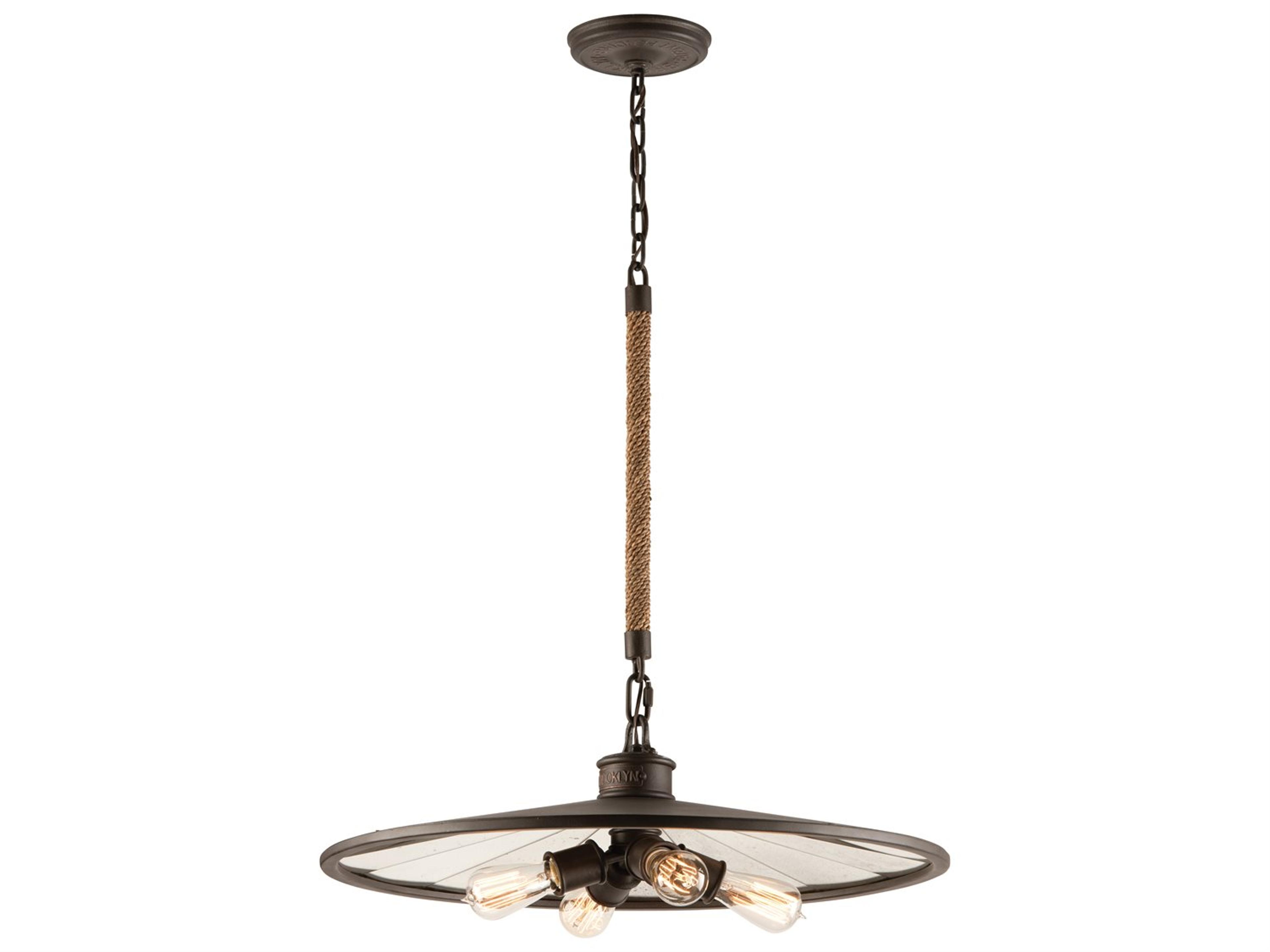 Troy Lighting Brooklyn 4-Light Bronze Glass Pendant