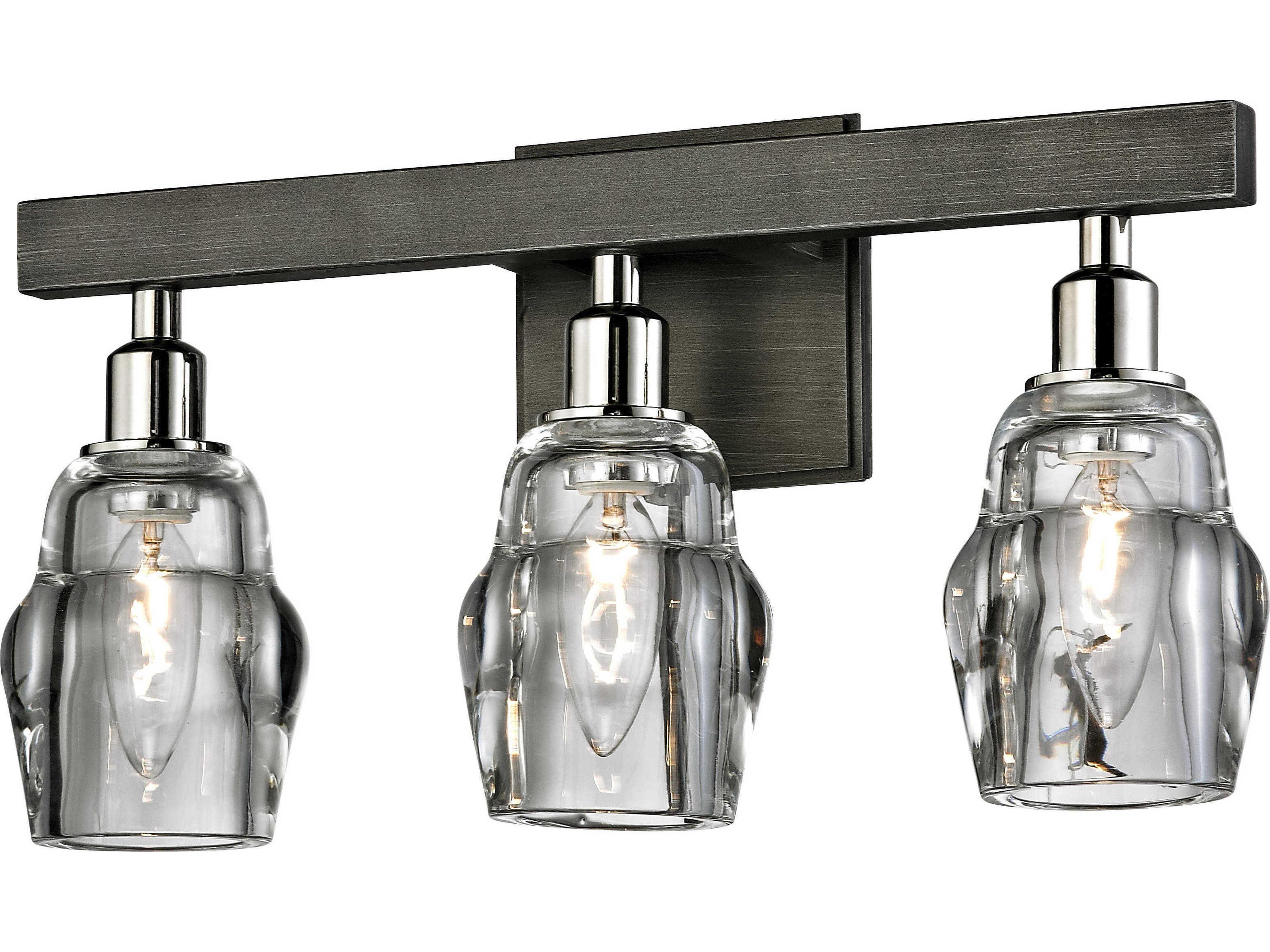 Troy Lighting Citizen 3-Light Graphite Gray Glass Vanity Light