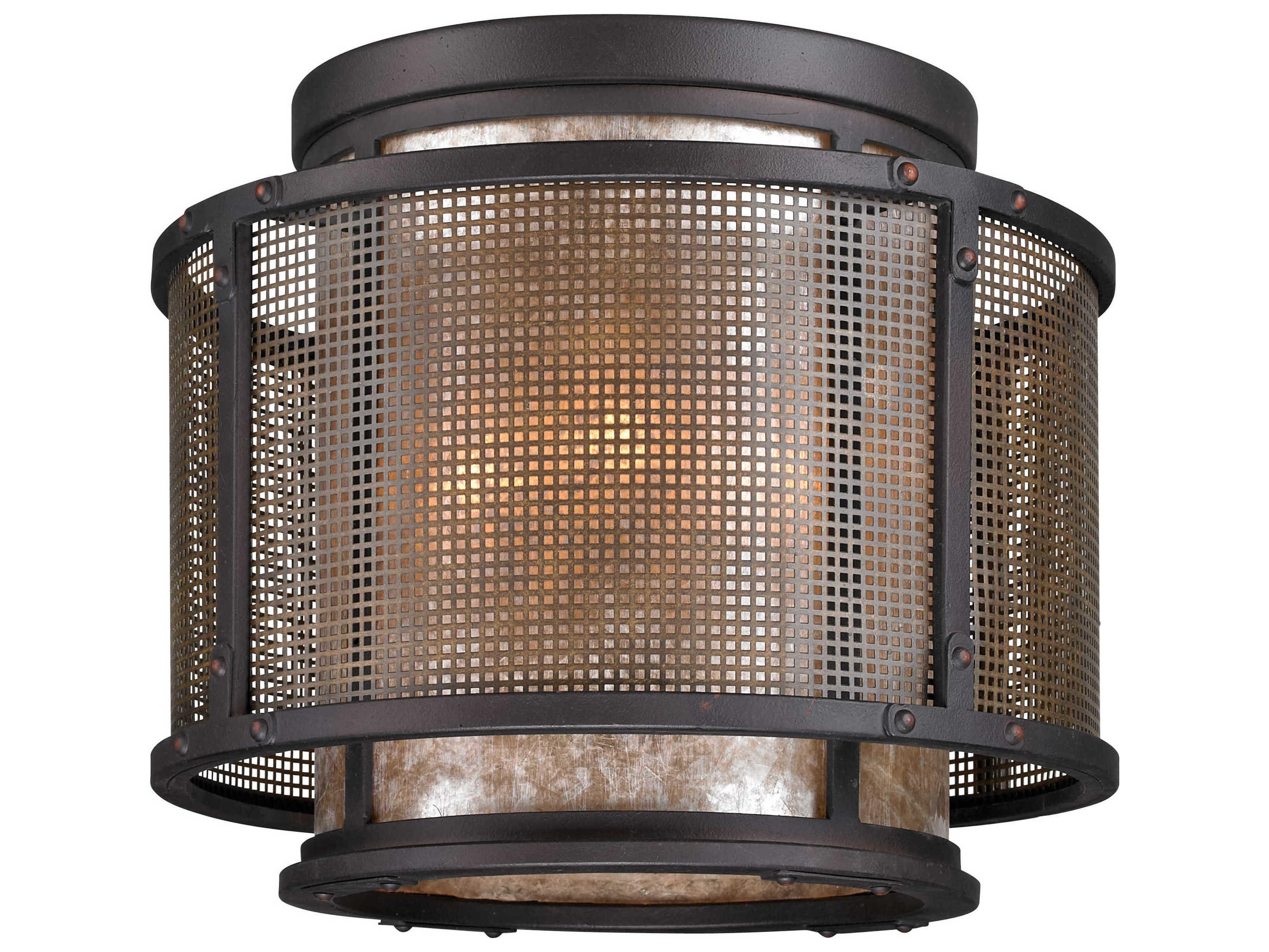 Troy Lighting Copper Mountain 4-Light Bronze Glass Cylinder Flush Mount