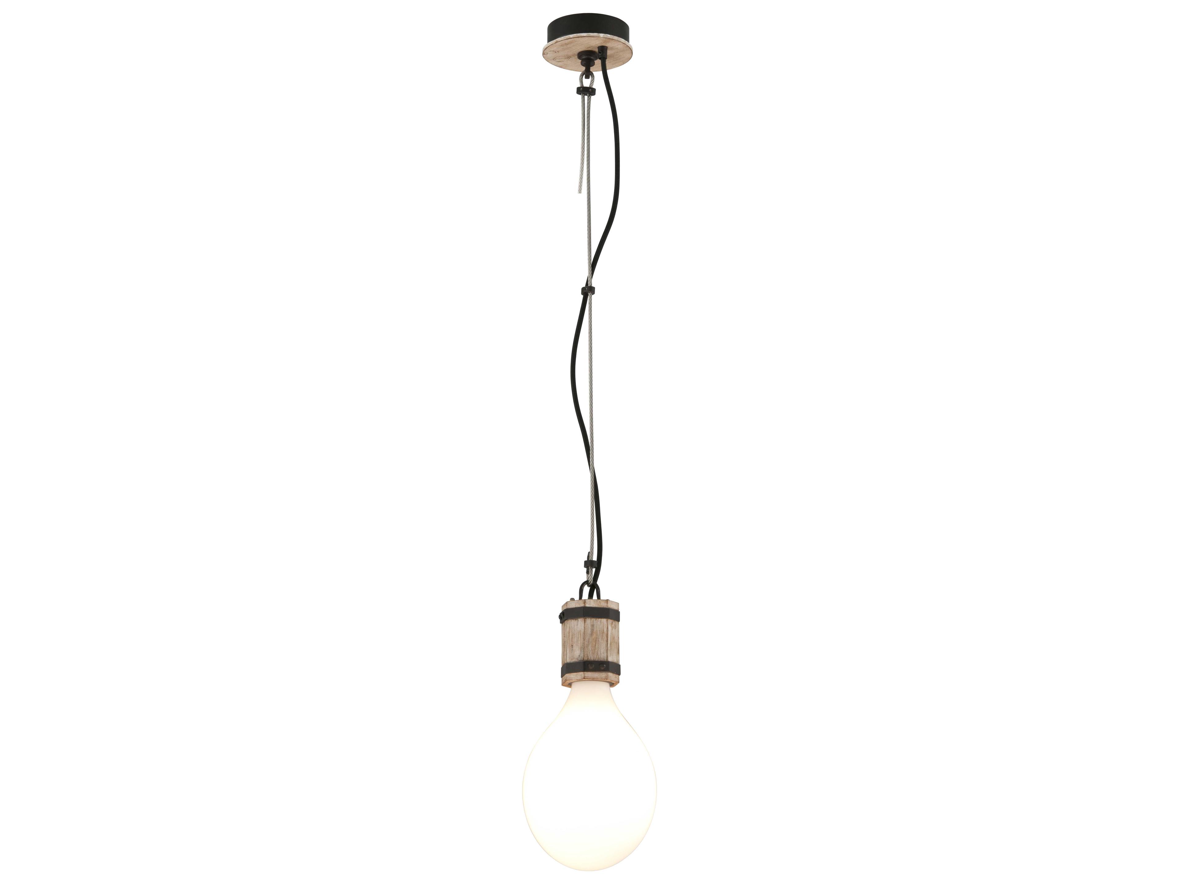 Troy Lighting Fulton 1-Light Rusty Iron With Salvaged Wood Mini Pendant