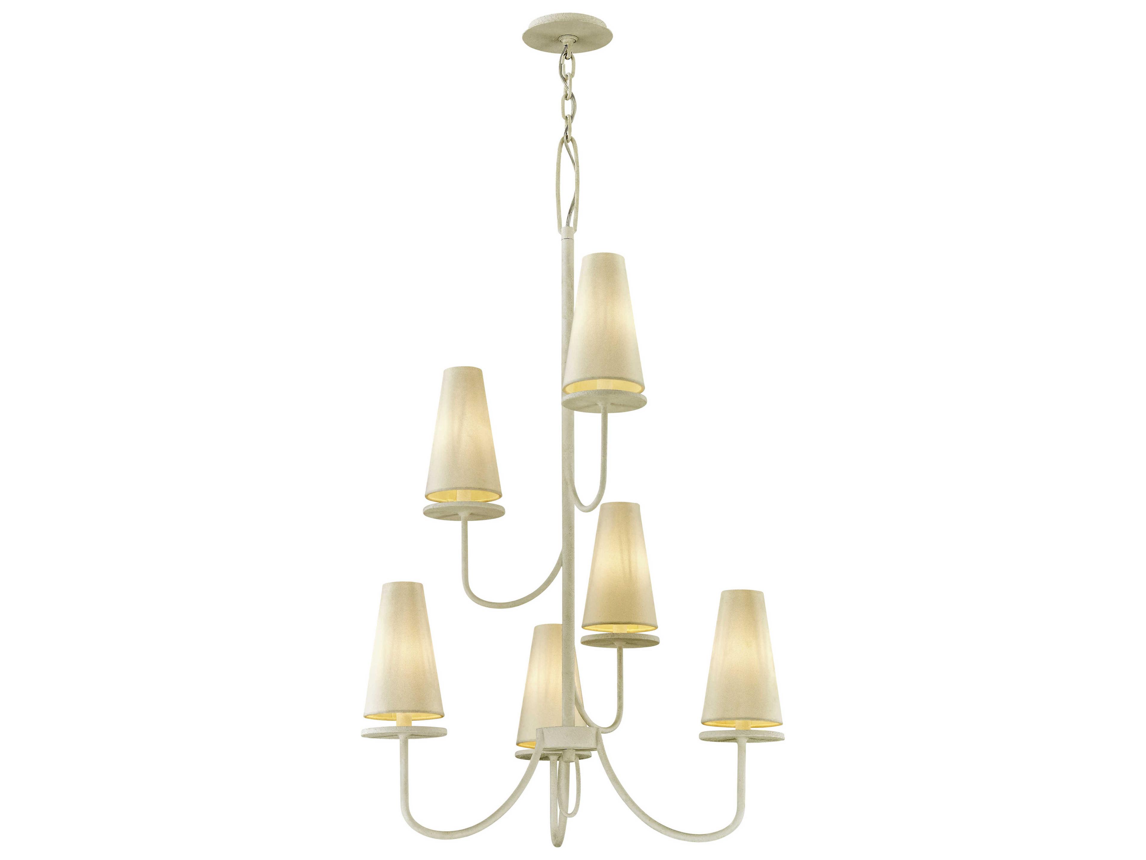 Troy Lighting Marcel 6-Light Gesso White Tiered Chandelier