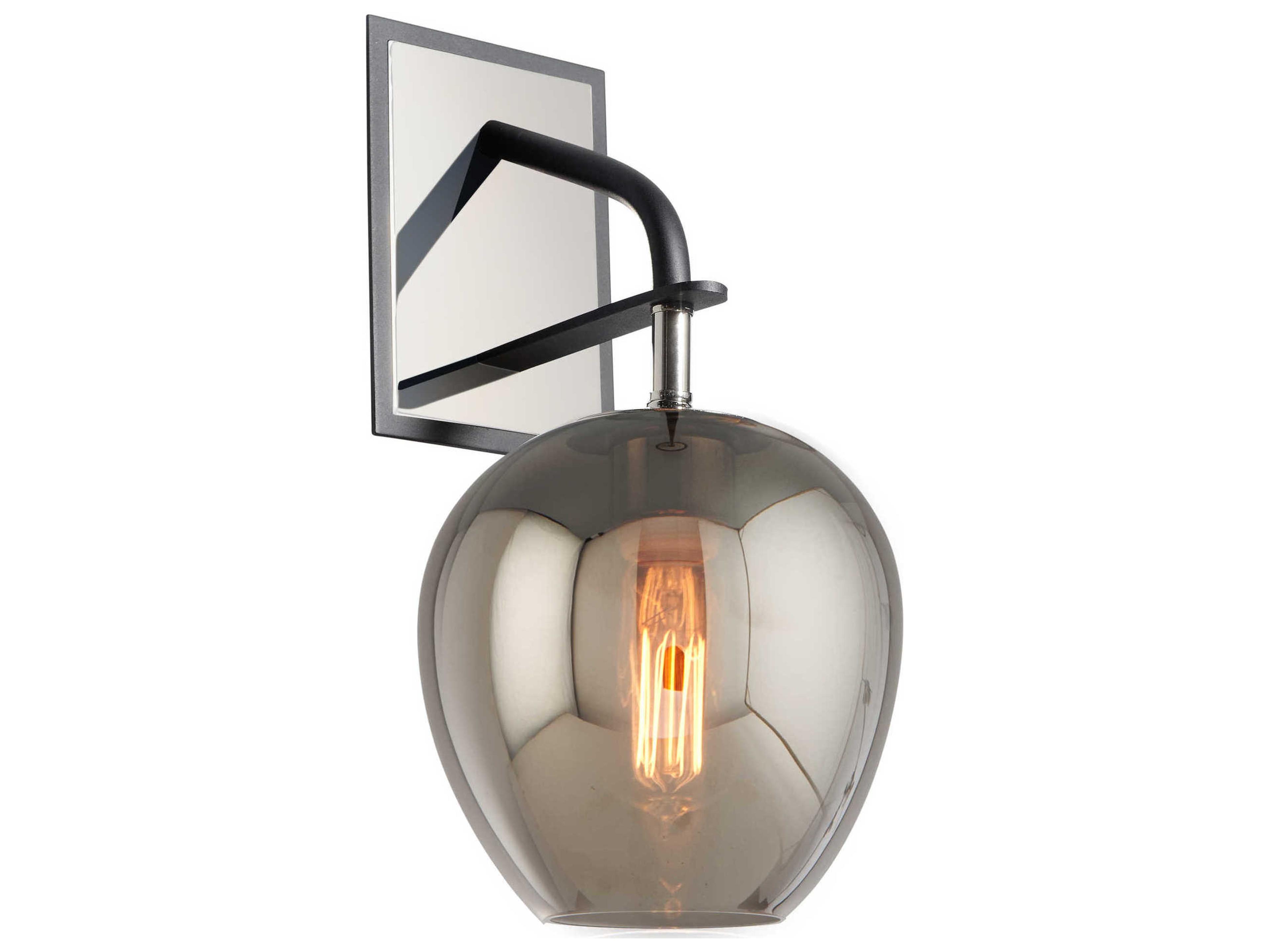 Troy Lighting Odyssey 1-Light Carbide Black And Polished Nickel Wall Sconce