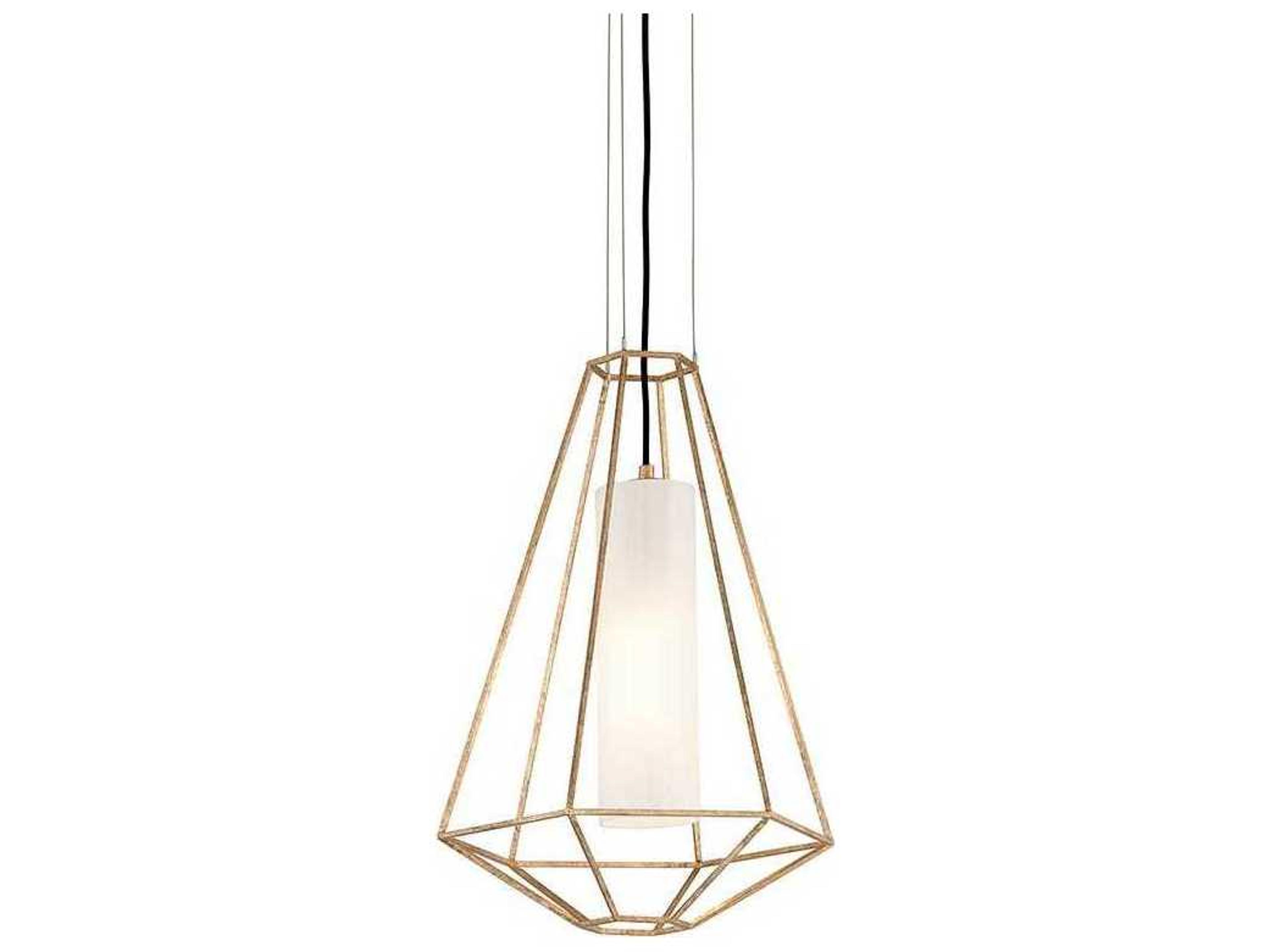 Troy Lighting Silhouette 1-Light Gold Leaf Glass Cylinder Pendant