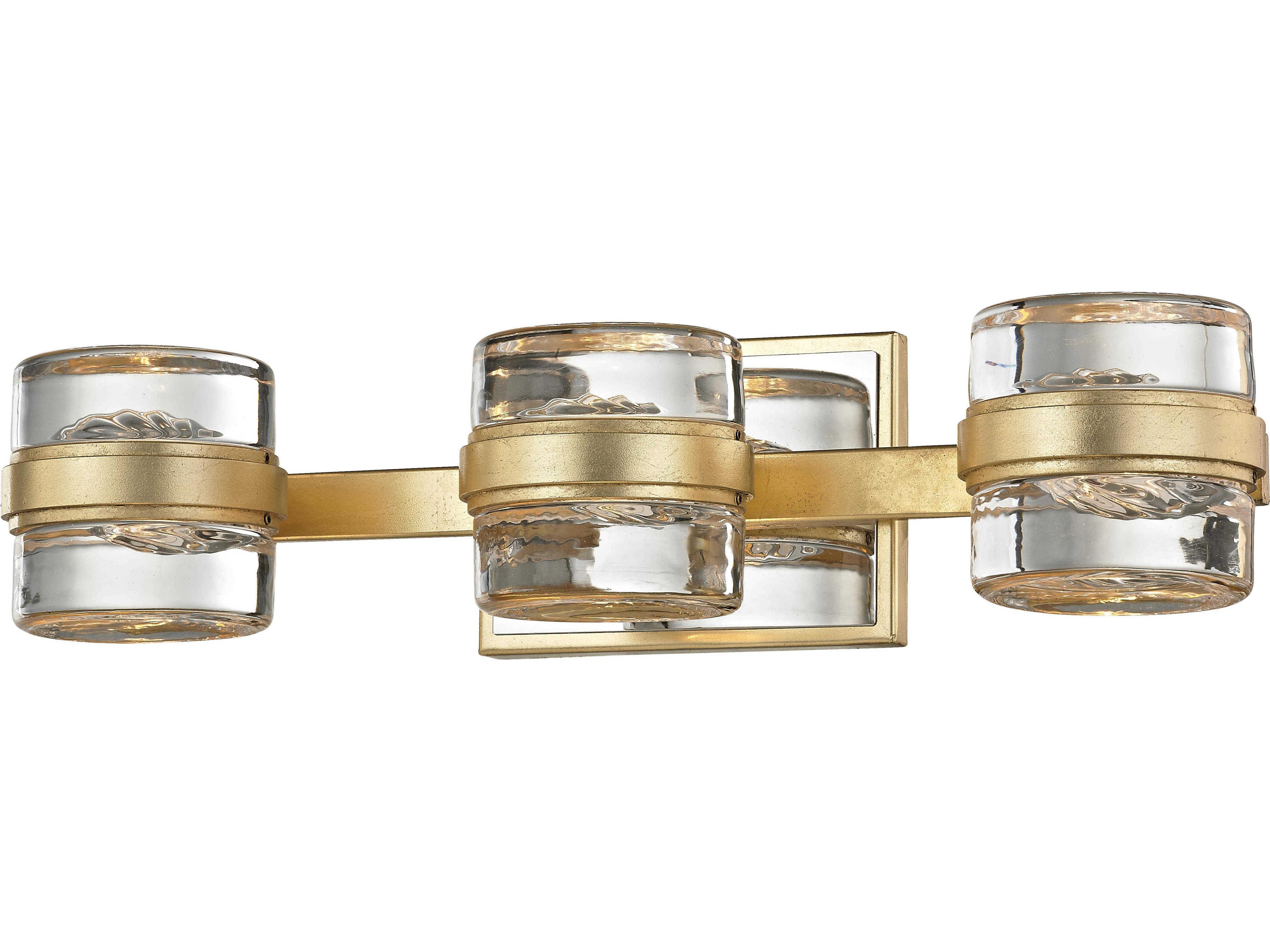 Troy Lighting Splash 3-Light Gold Leaf Polished Chrome Glass LED Wall Sconce