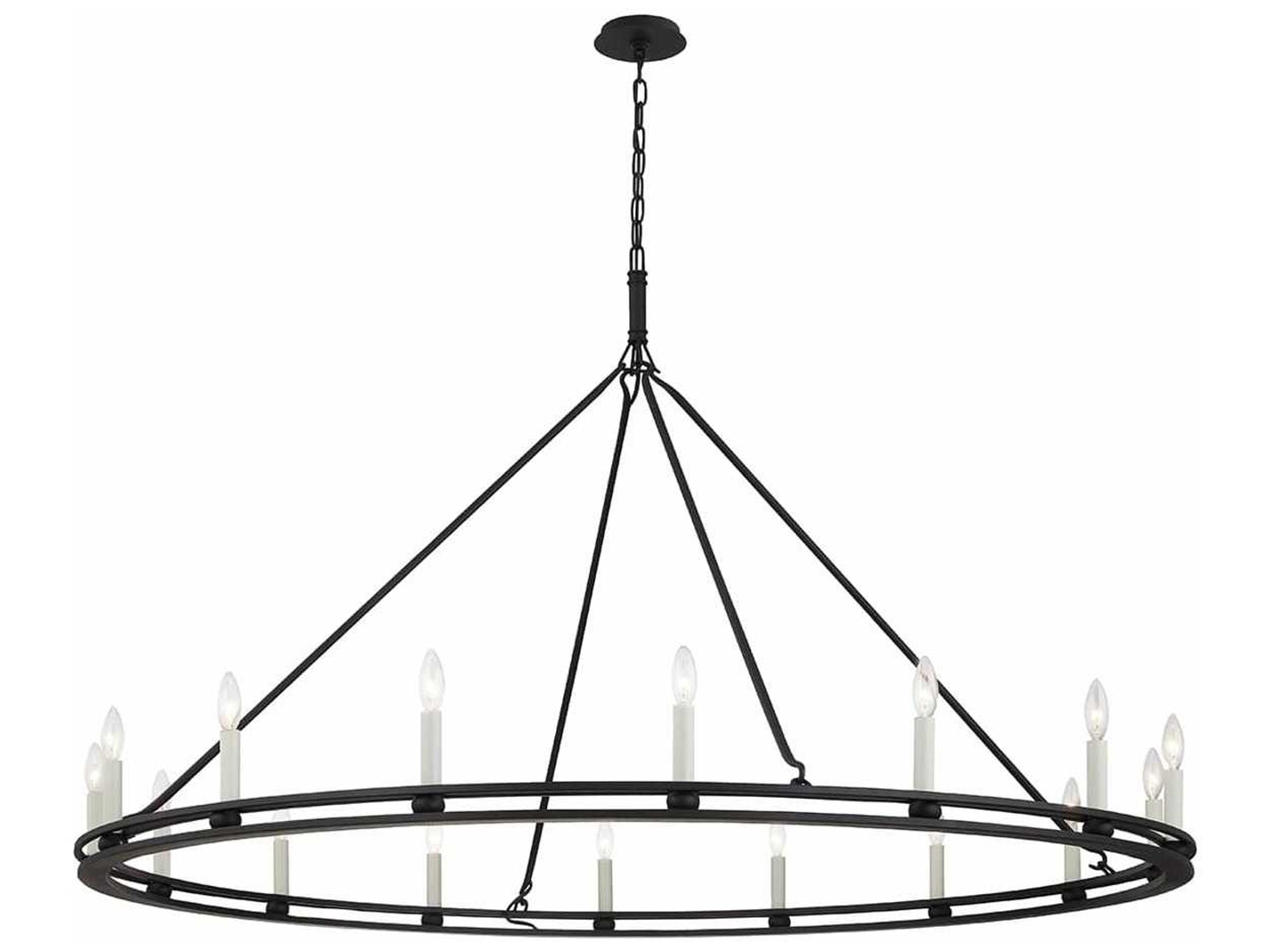 Troy Lighting Sutton 16-Light6-Light Textured Black Candelabra Chandelier