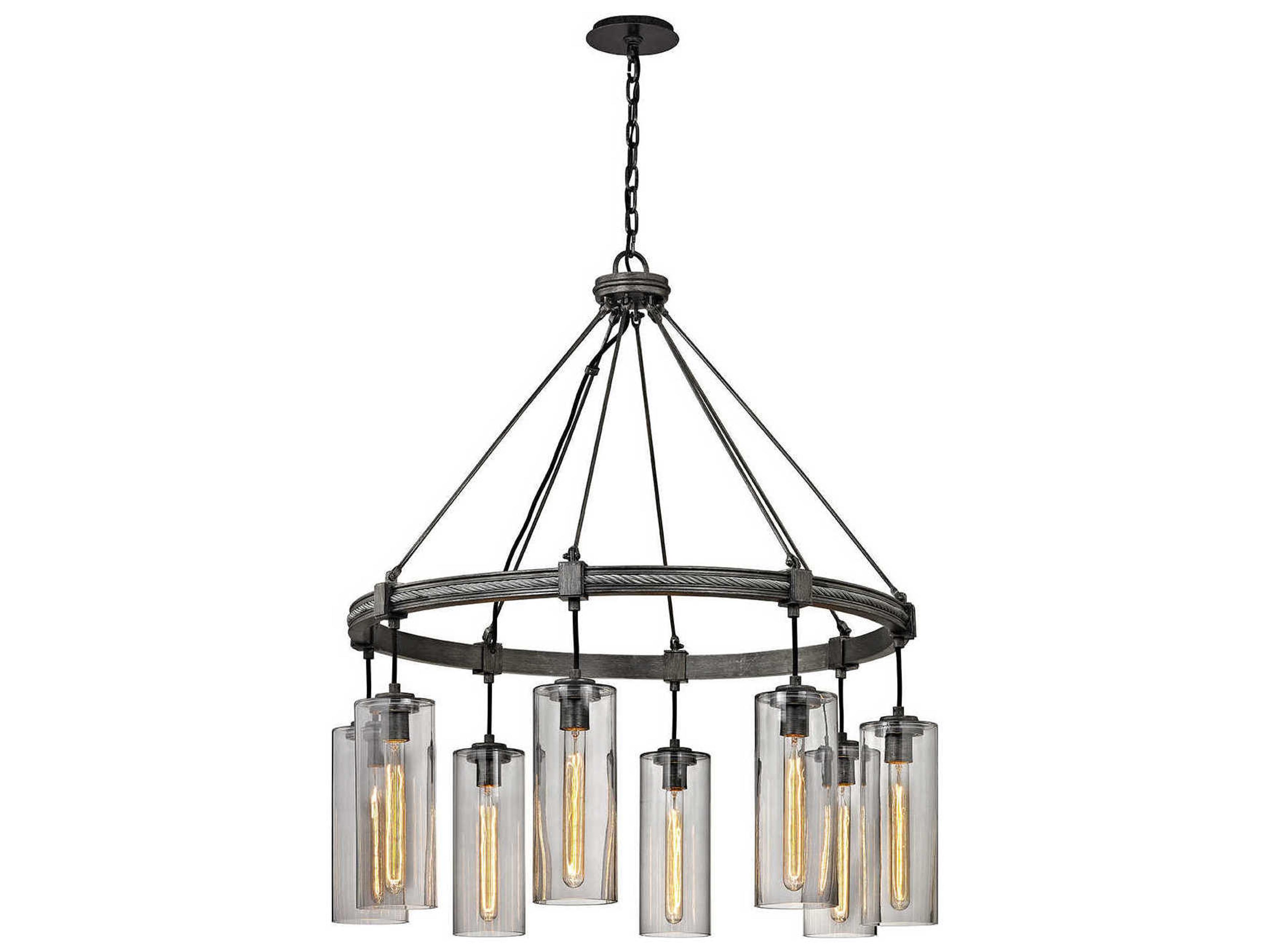 Troy Lighting Union Square 8-Light Graphite Gray Cylinder Pendant
