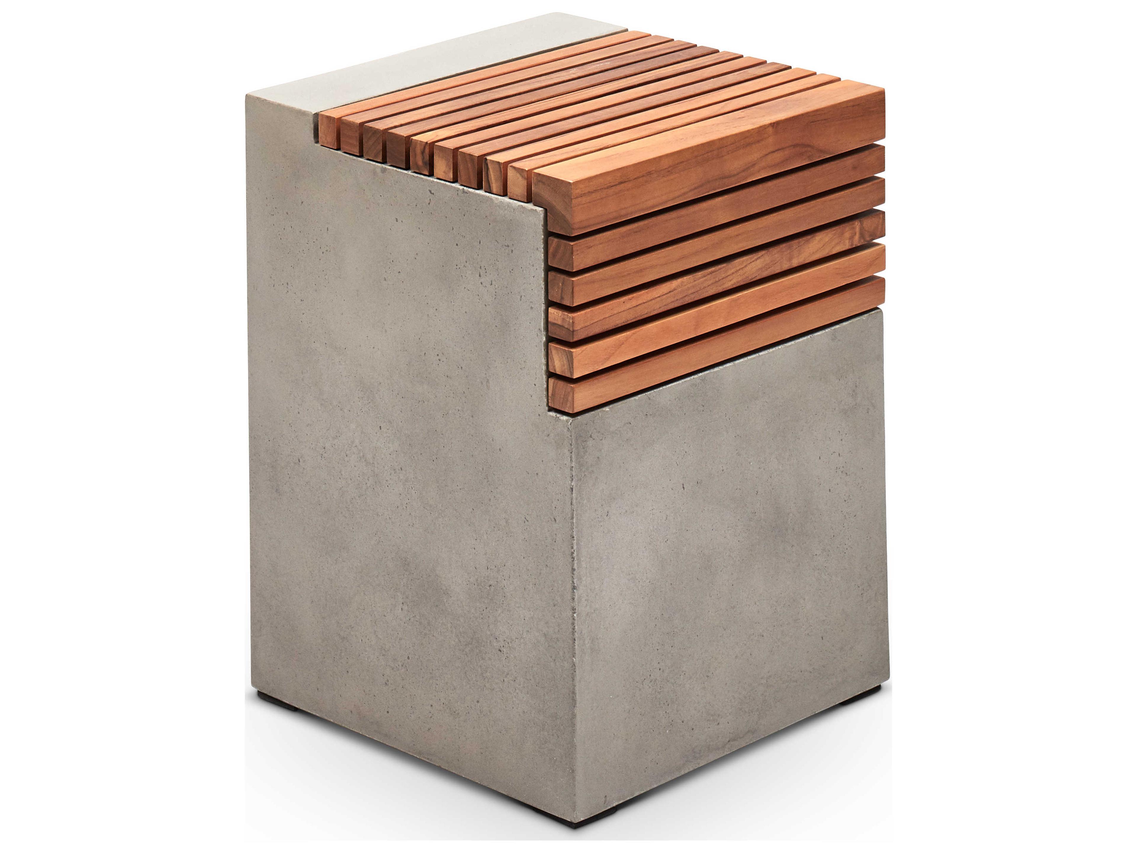 Stecca Concrete Dark Grey Gray Accent Stool