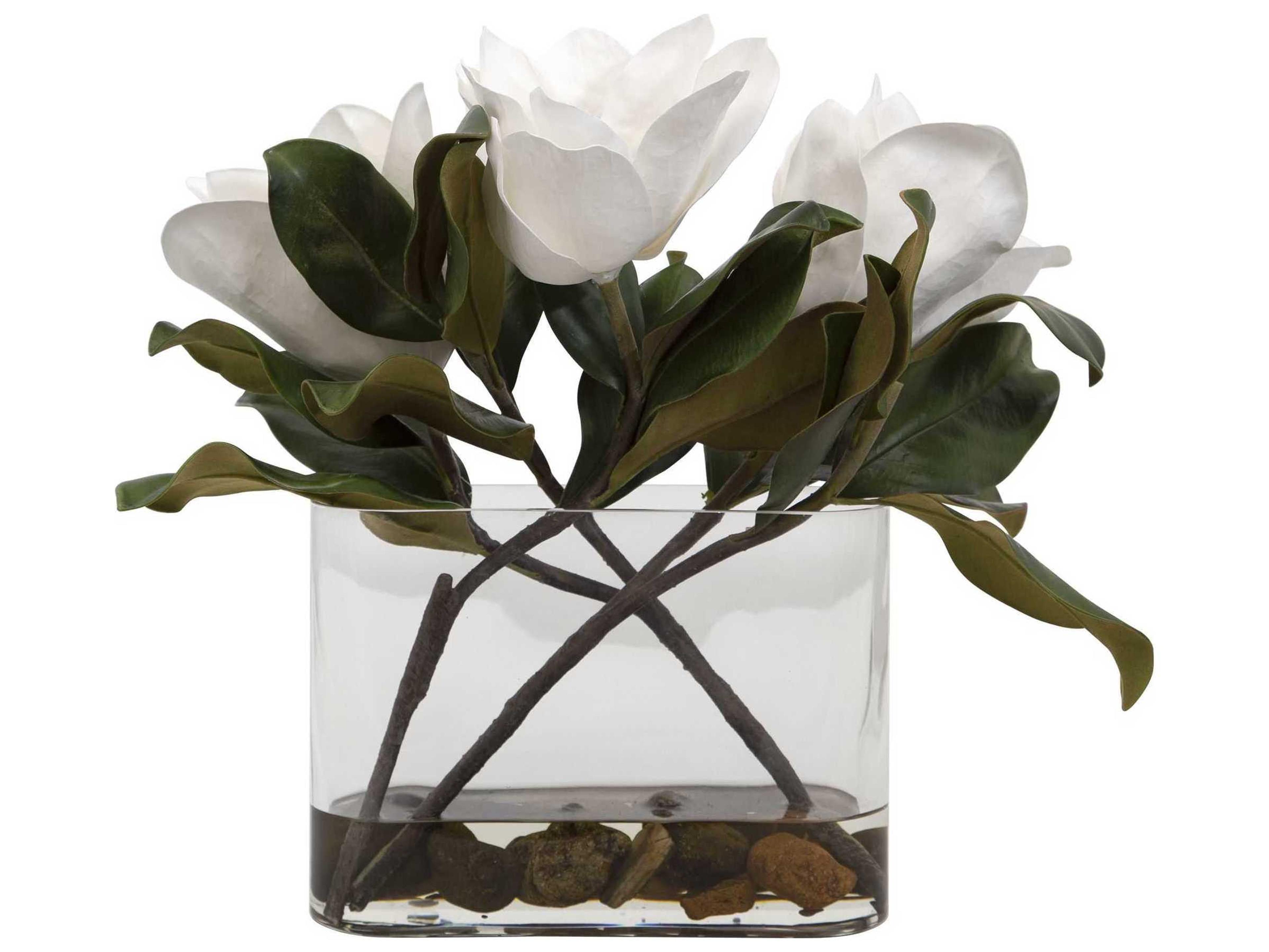 Uttermost Clear Middleton Magnolia Flower Centerpiece