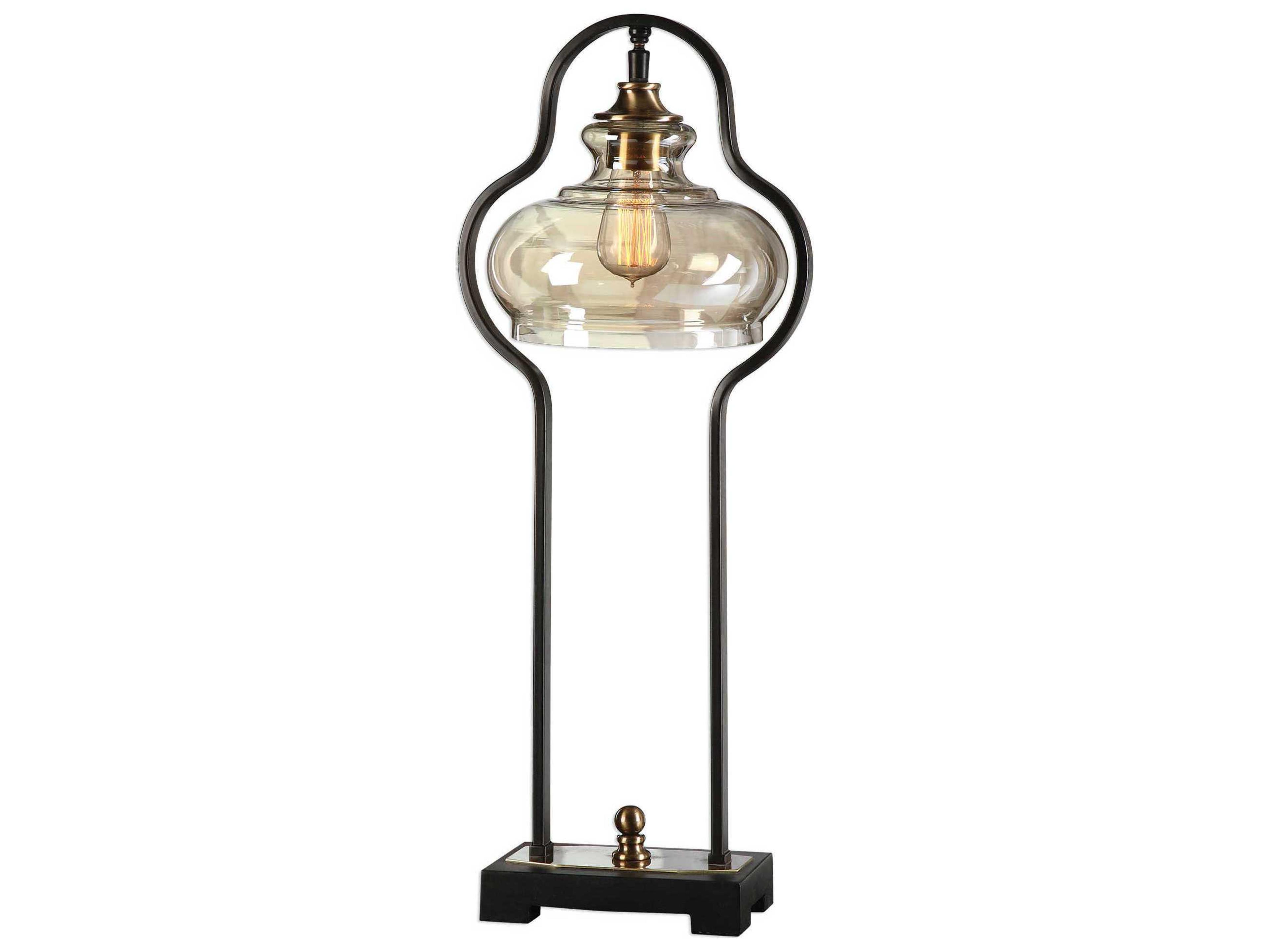 Uttermost Cotulla Aged Black Glass Table Lamp
