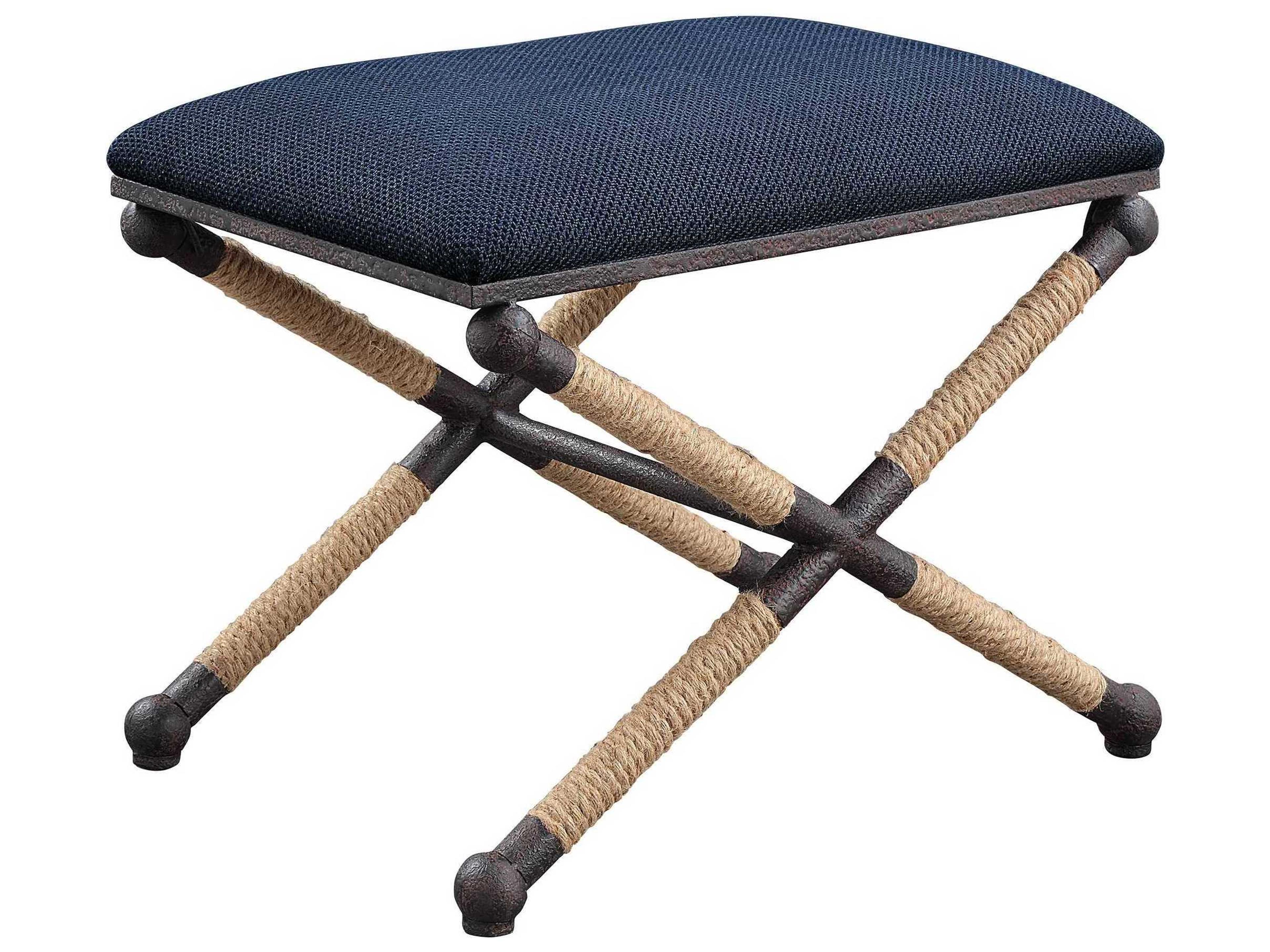 Uttermost Firth Navy Blue Upholstered Accent Bench