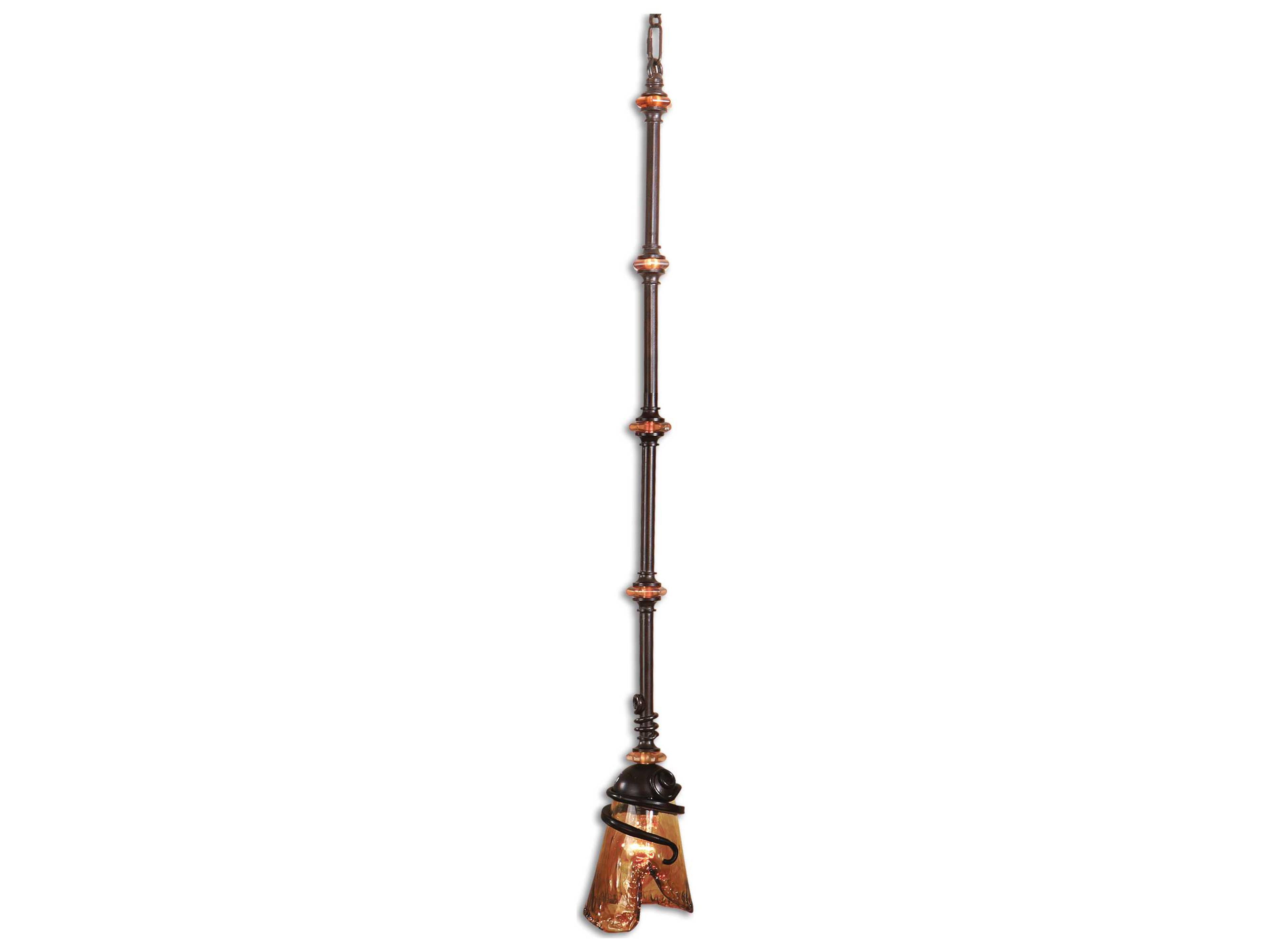 Uttermost Vitalia 1-Light Oil Rubbed Bronze Glass Mini Pendant