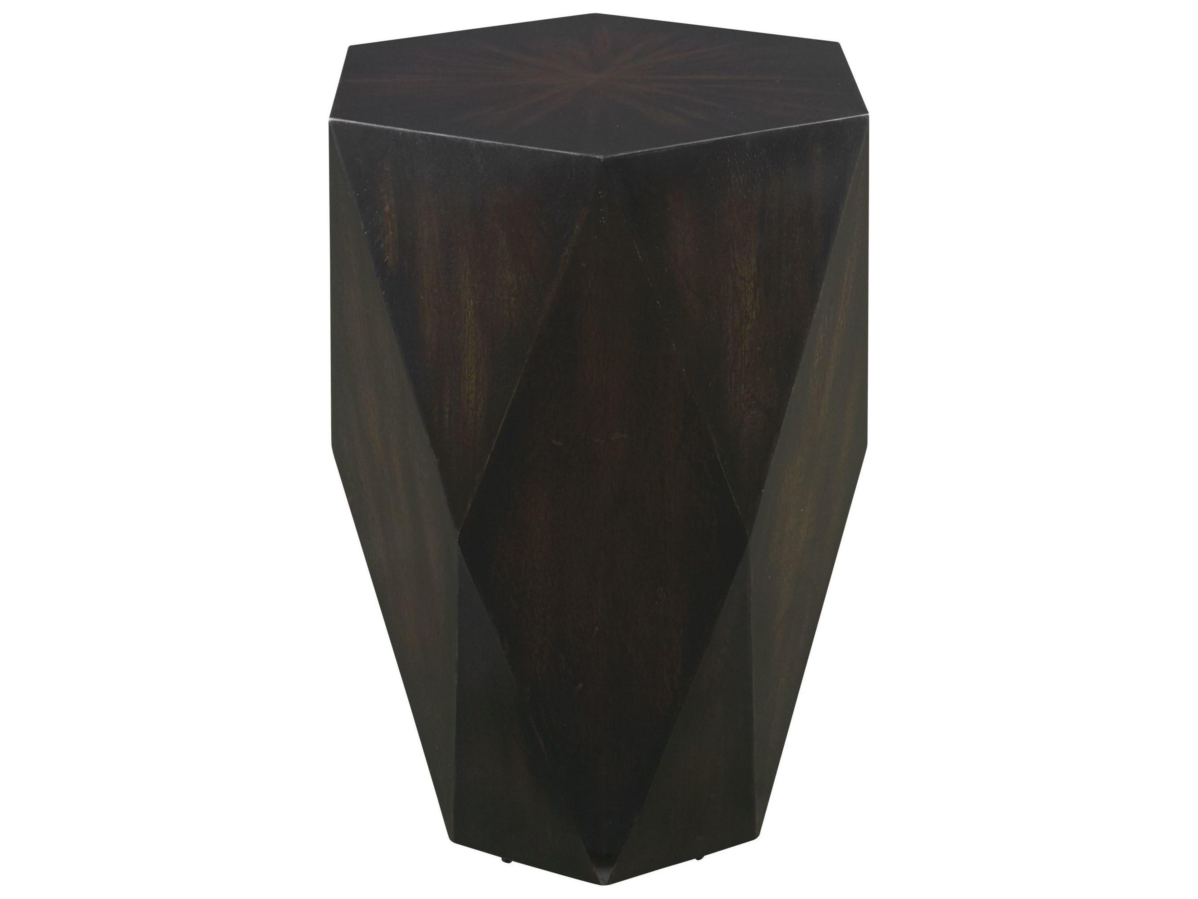 Uttermost Volker Wood Worn Black Honey End Table
